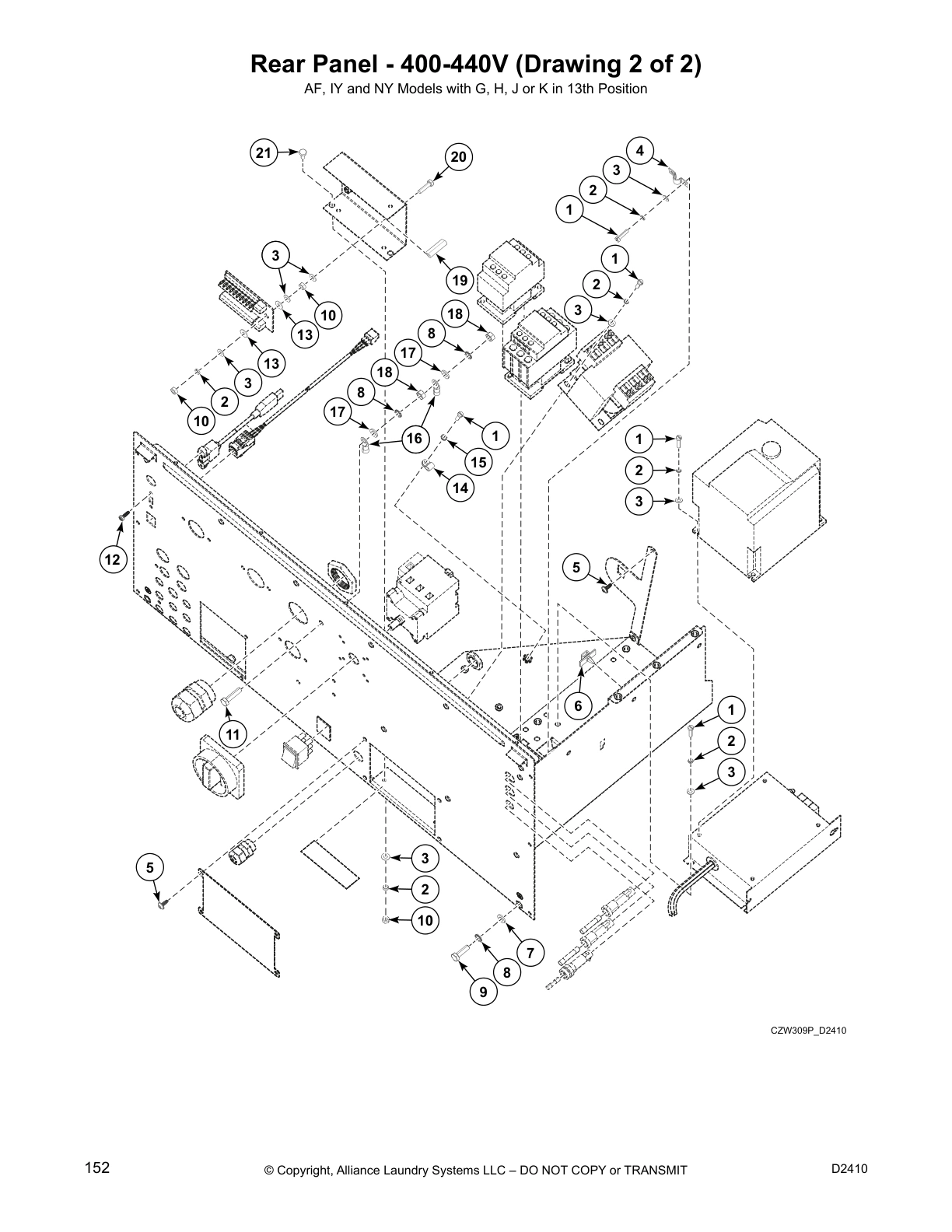 Rear Panel - 400-440V (Drawing 2 of 2)