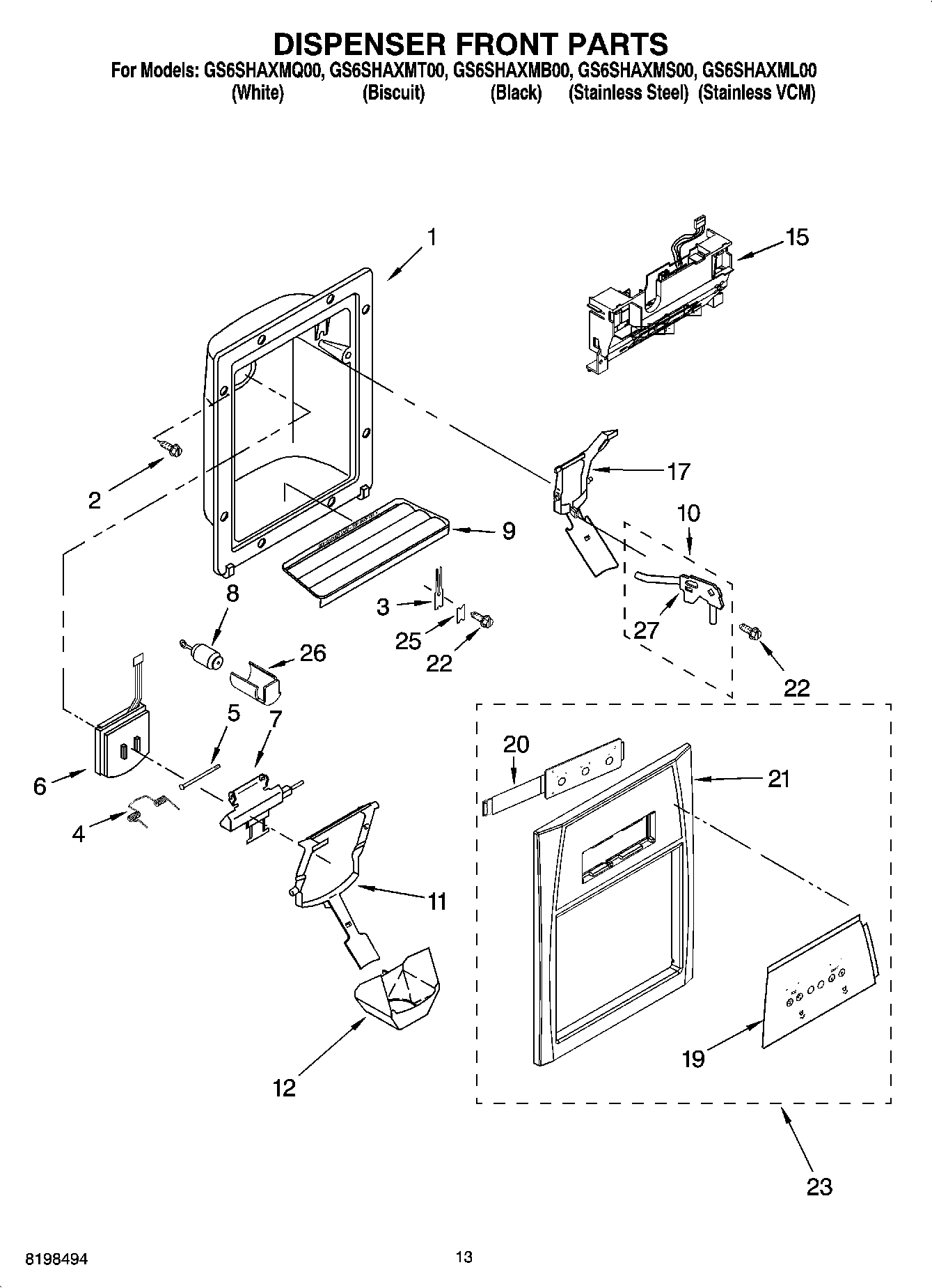 08 - DISPENSER FRONT PARTS