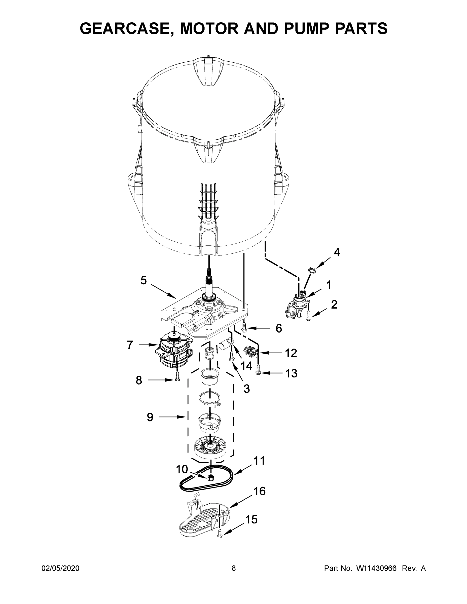 05 - GEARCASE, MOTOR AND PUMP PARTS