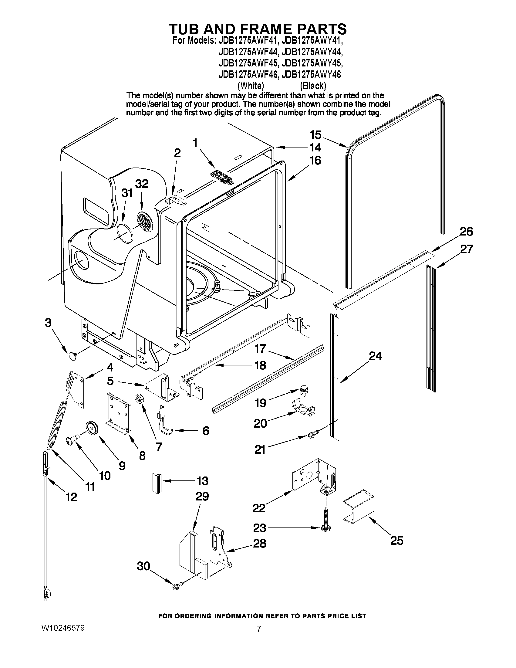 07 - TUB AND FRAME PARTS