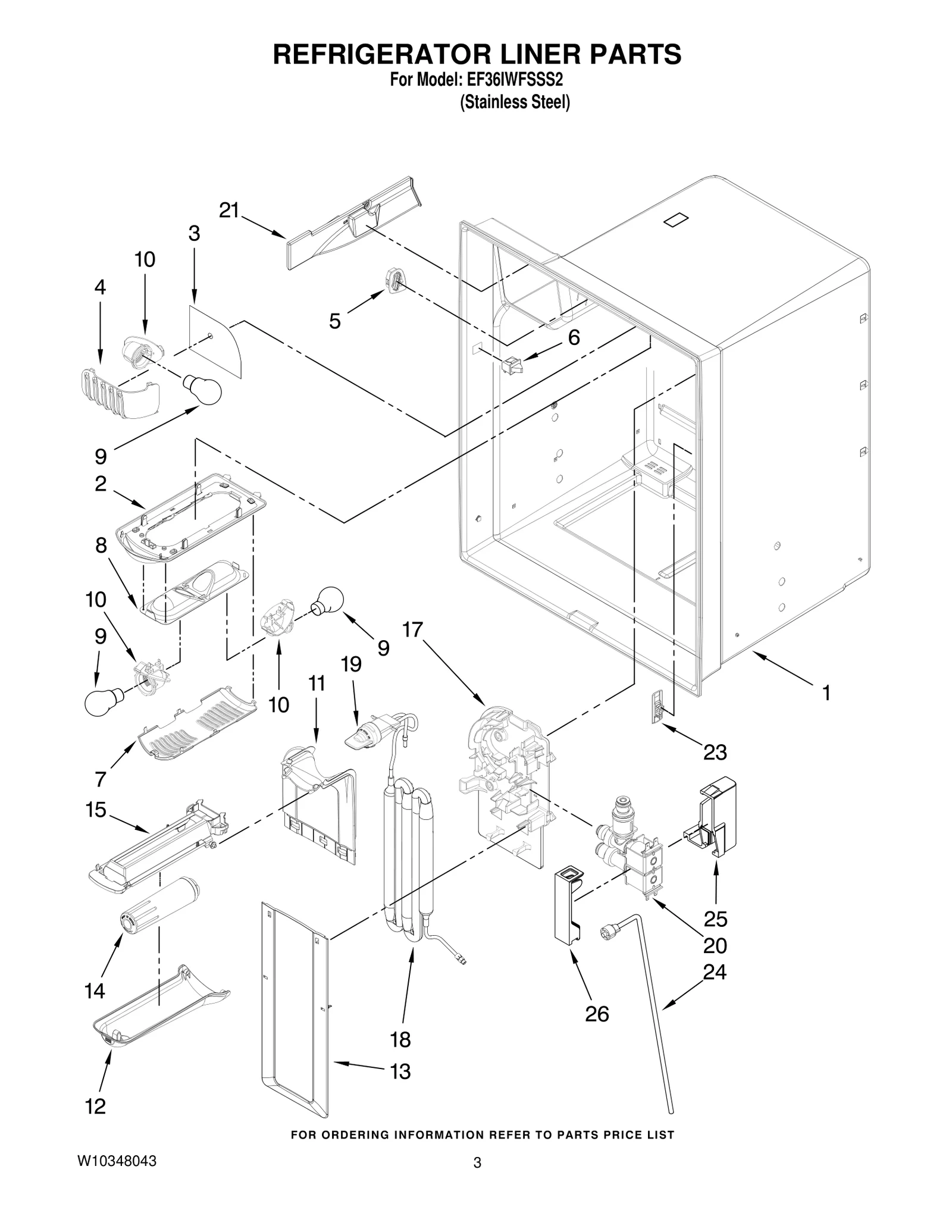 REFRIGERATOR LINER PARTS