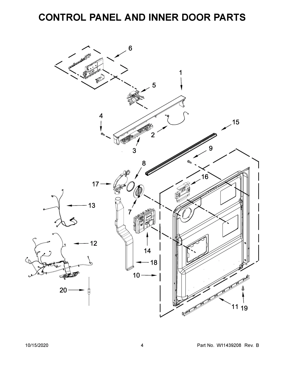 03 - CONTROL PANEL AND INNER DOOR PARTS