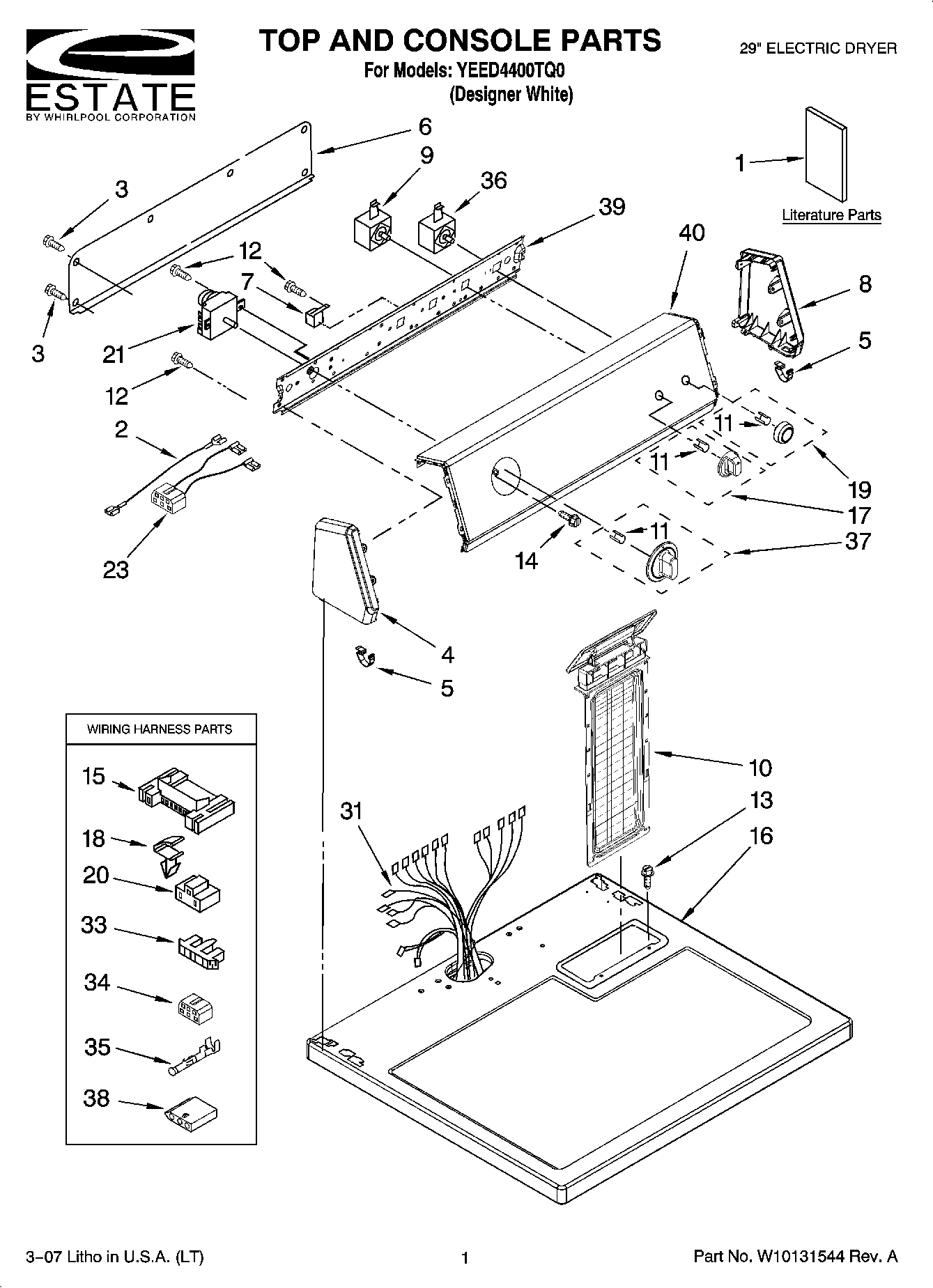 01 - TOP AND CONSOLE PARTS