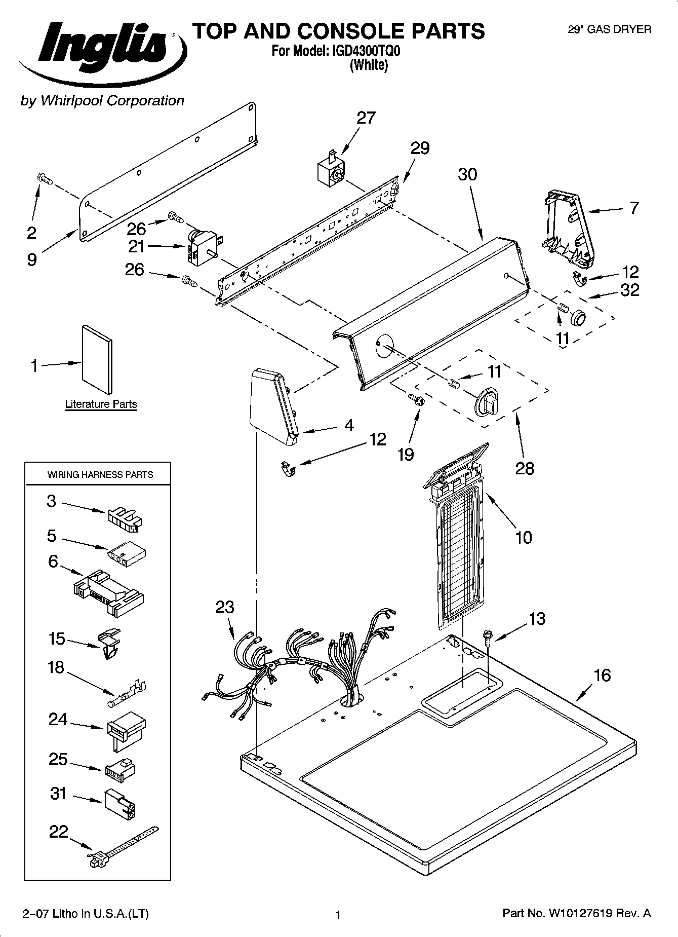 01 - TOP AND CONSOLE PARTS