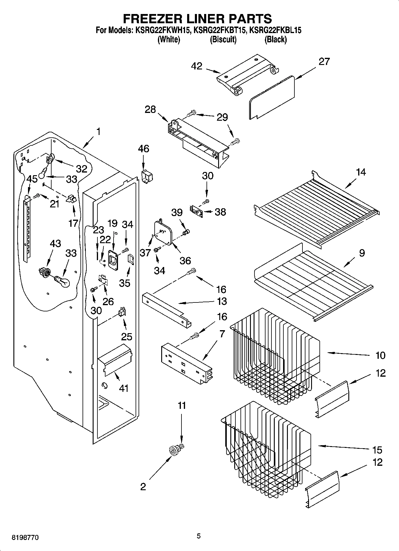 04 - FREEZER LINER PARTS
