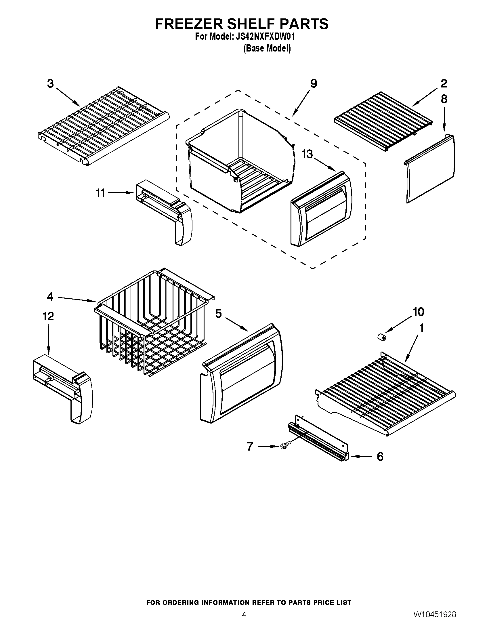 03 - FREEZER SHELF PARTS