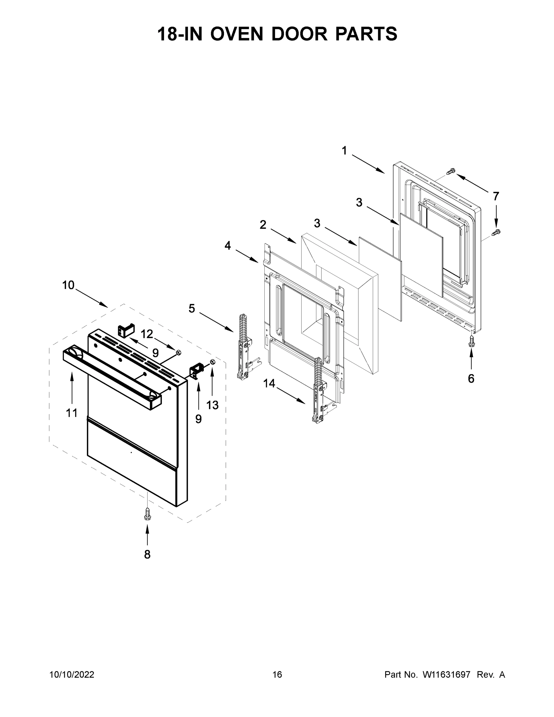 09 - 18-IN OVEN DOOR PARTS