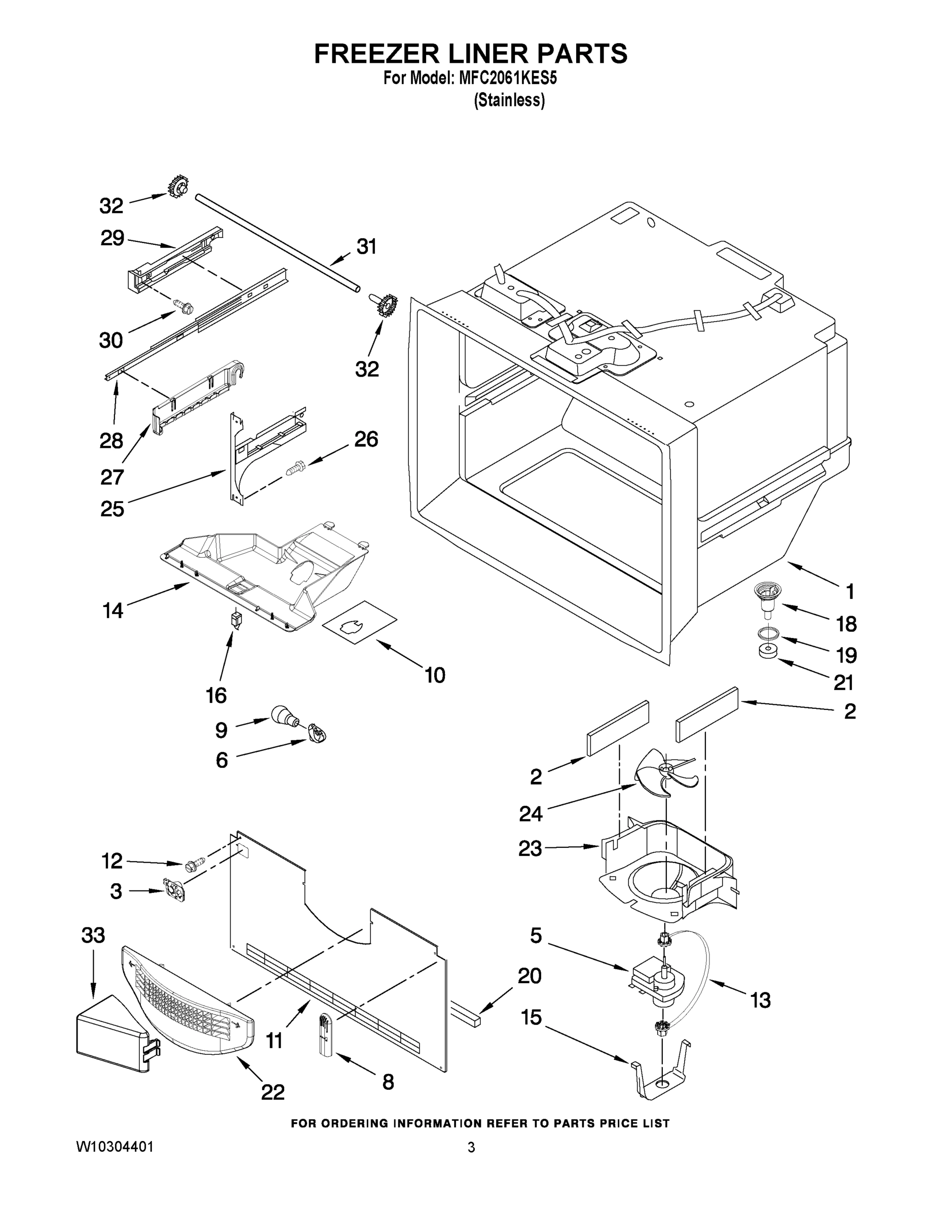 02 - FREEZER LINER PARTS