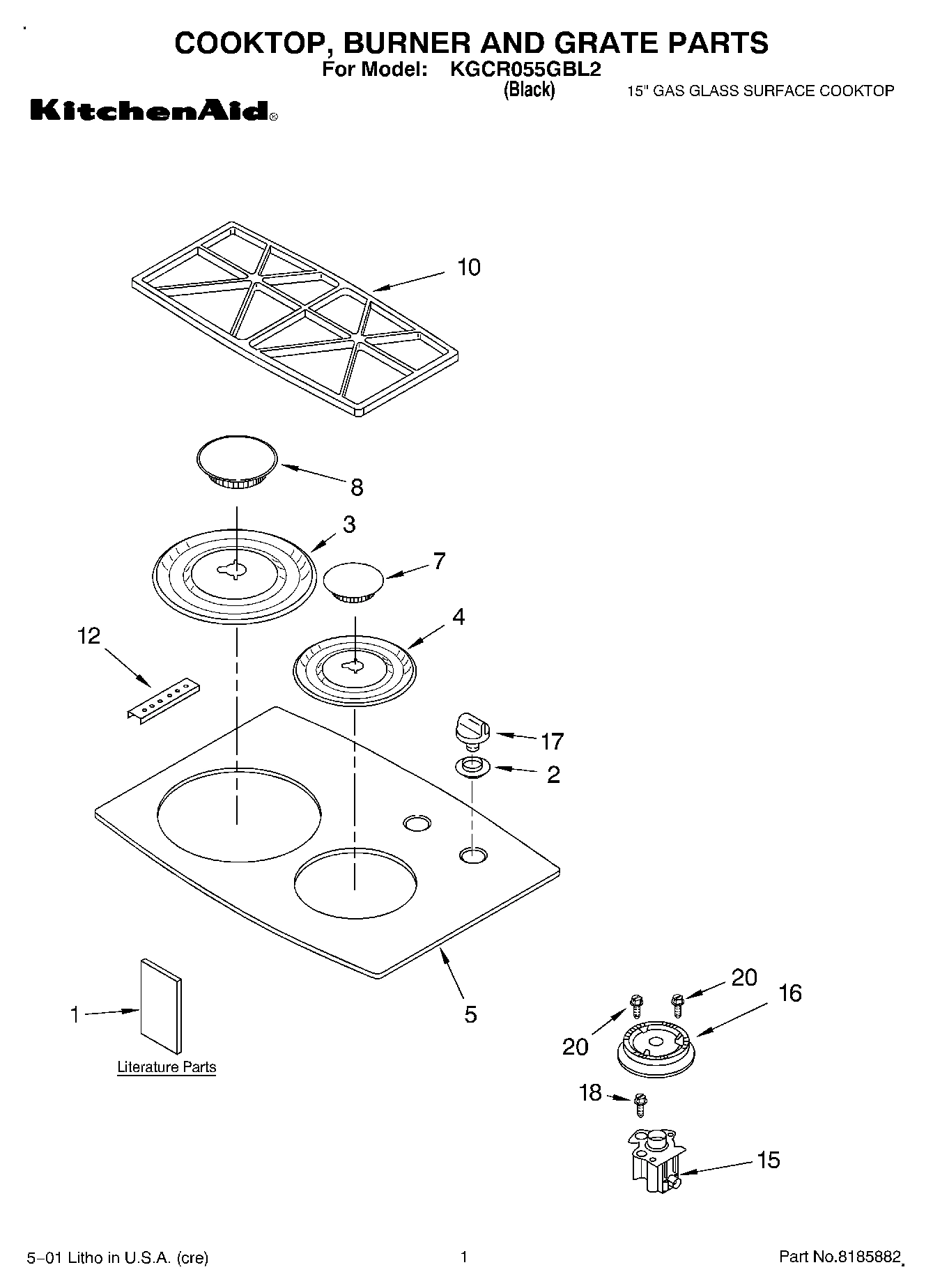 01 - COOKTOP, BURNER AND GRATE PARTS