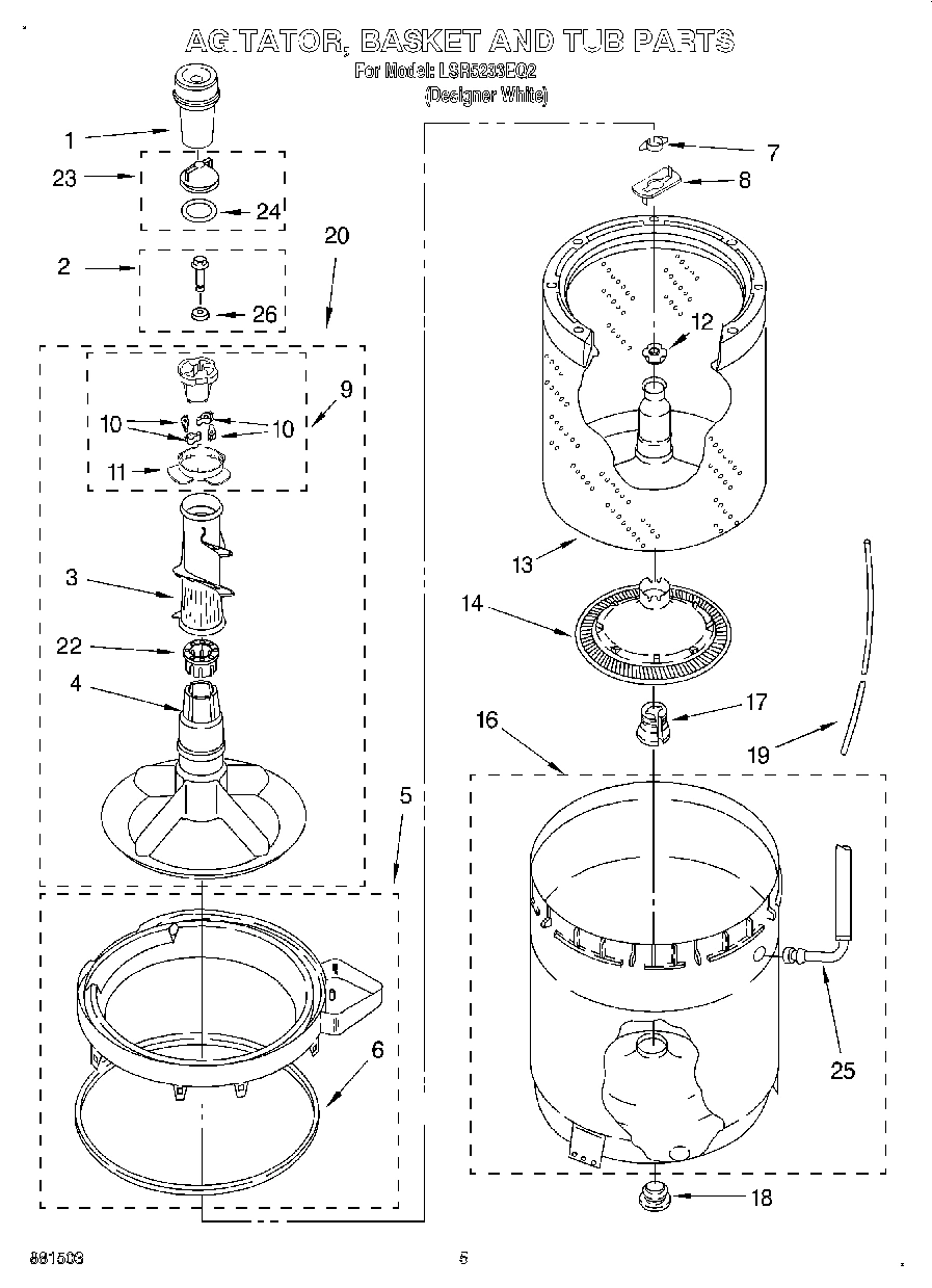 03 - AGITATOR, BASKET AND TUB