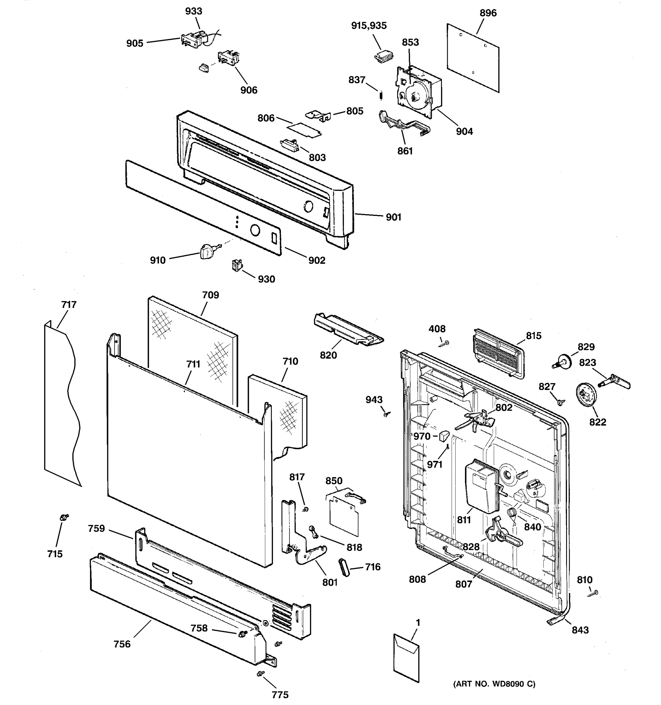 ESCUTCHEON & DOOR ASSEMBLY