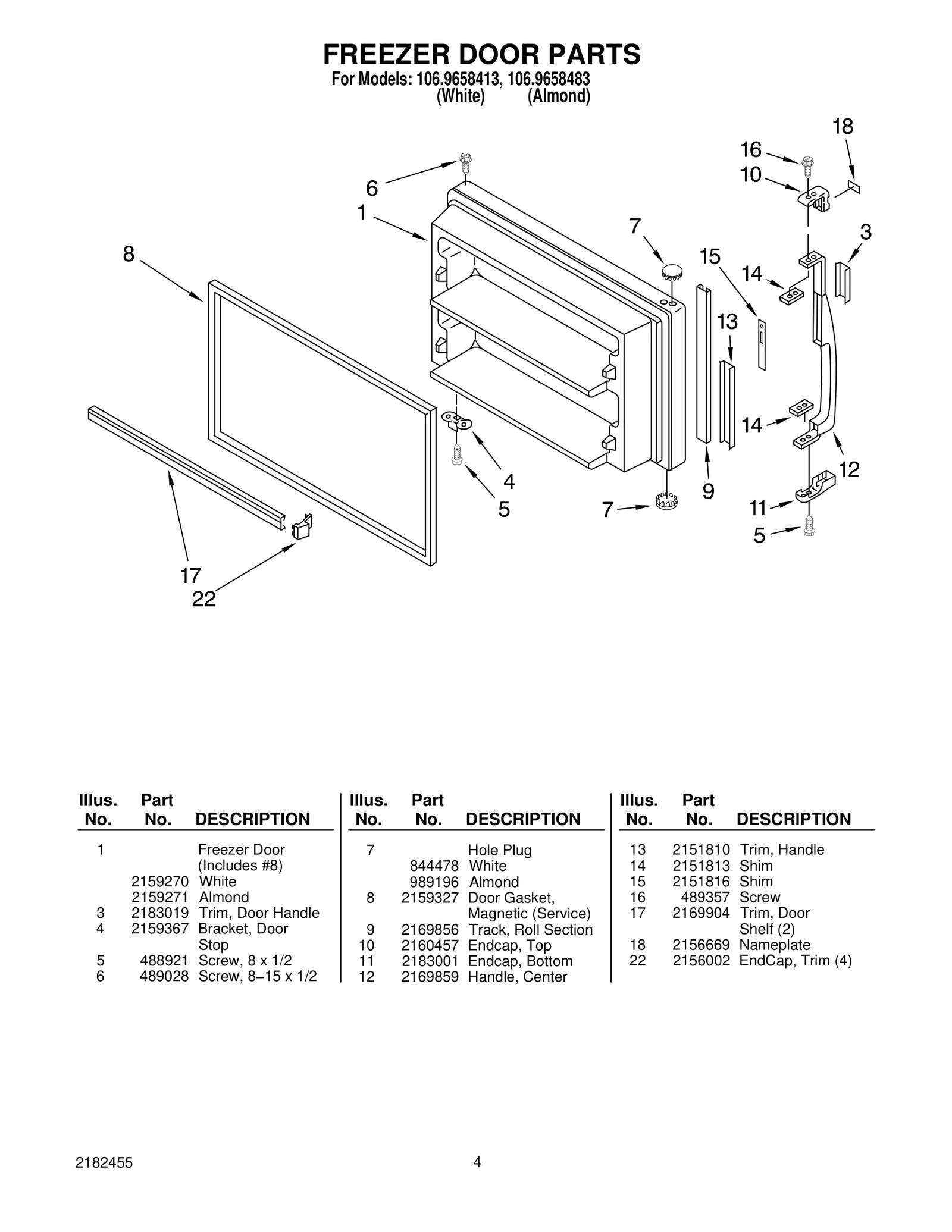 FREEZER DOOR PARTS