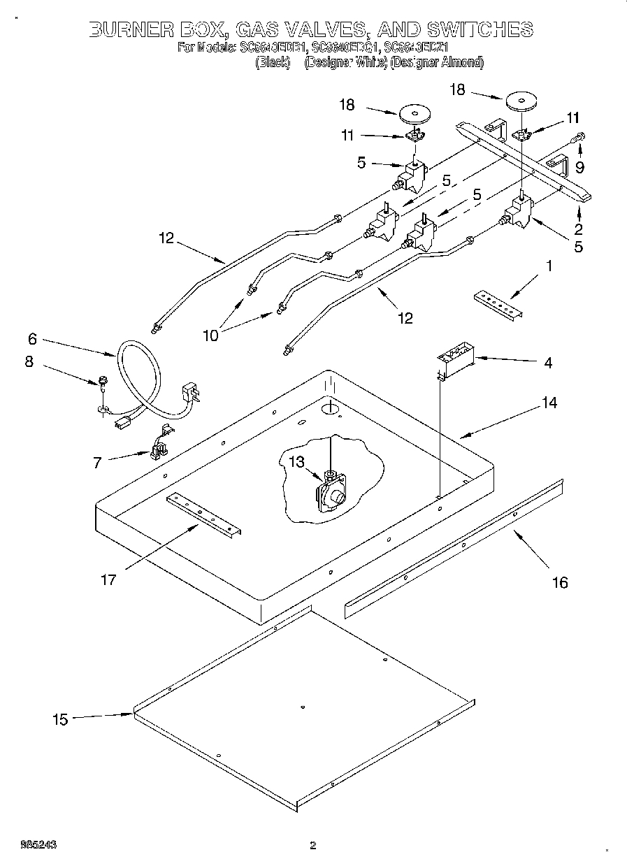 02 - BURNER BOX, GAS VALVES, AND SWITCHES