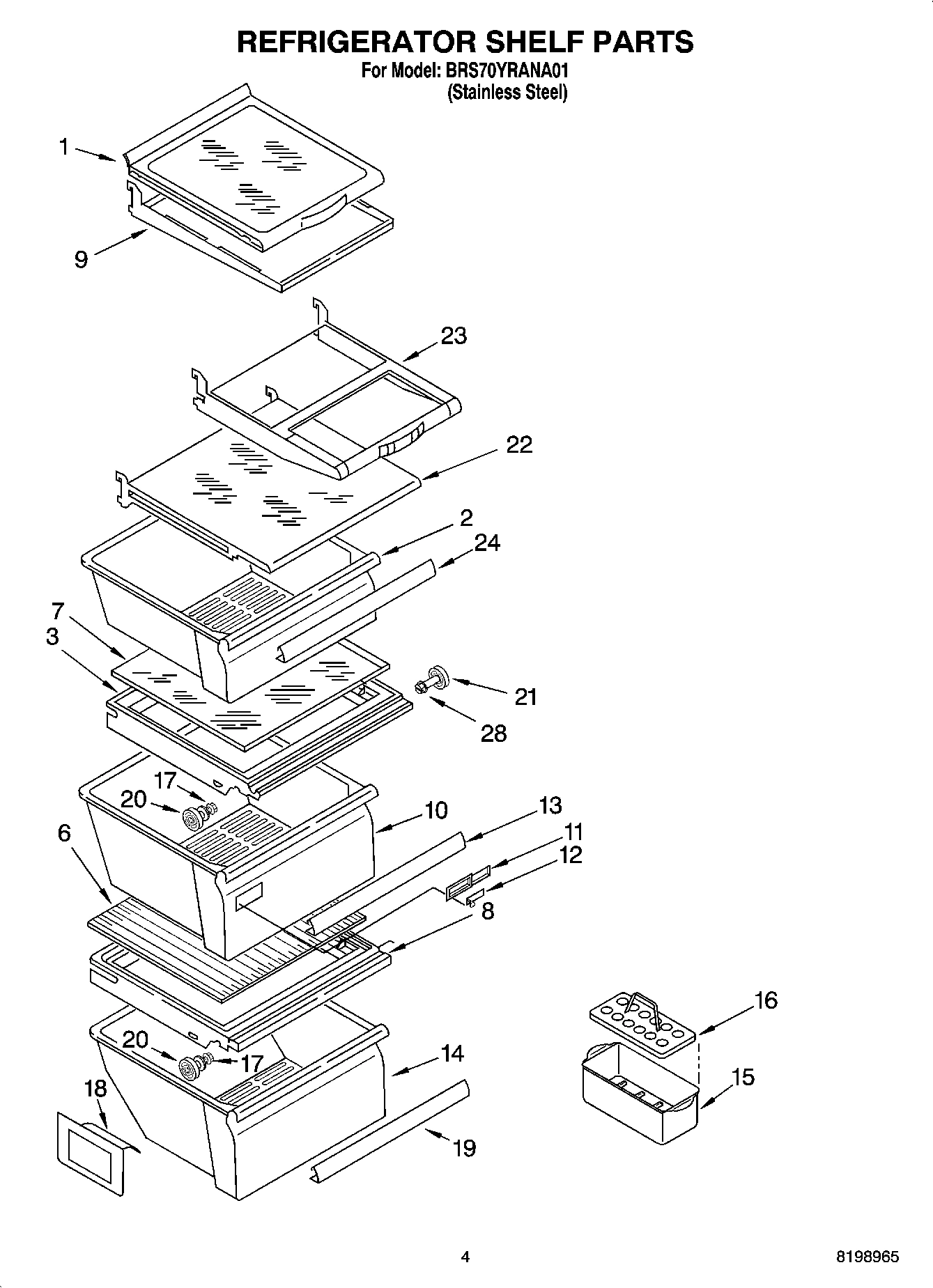 03 - REFRIGERATOR SHELF PARTS