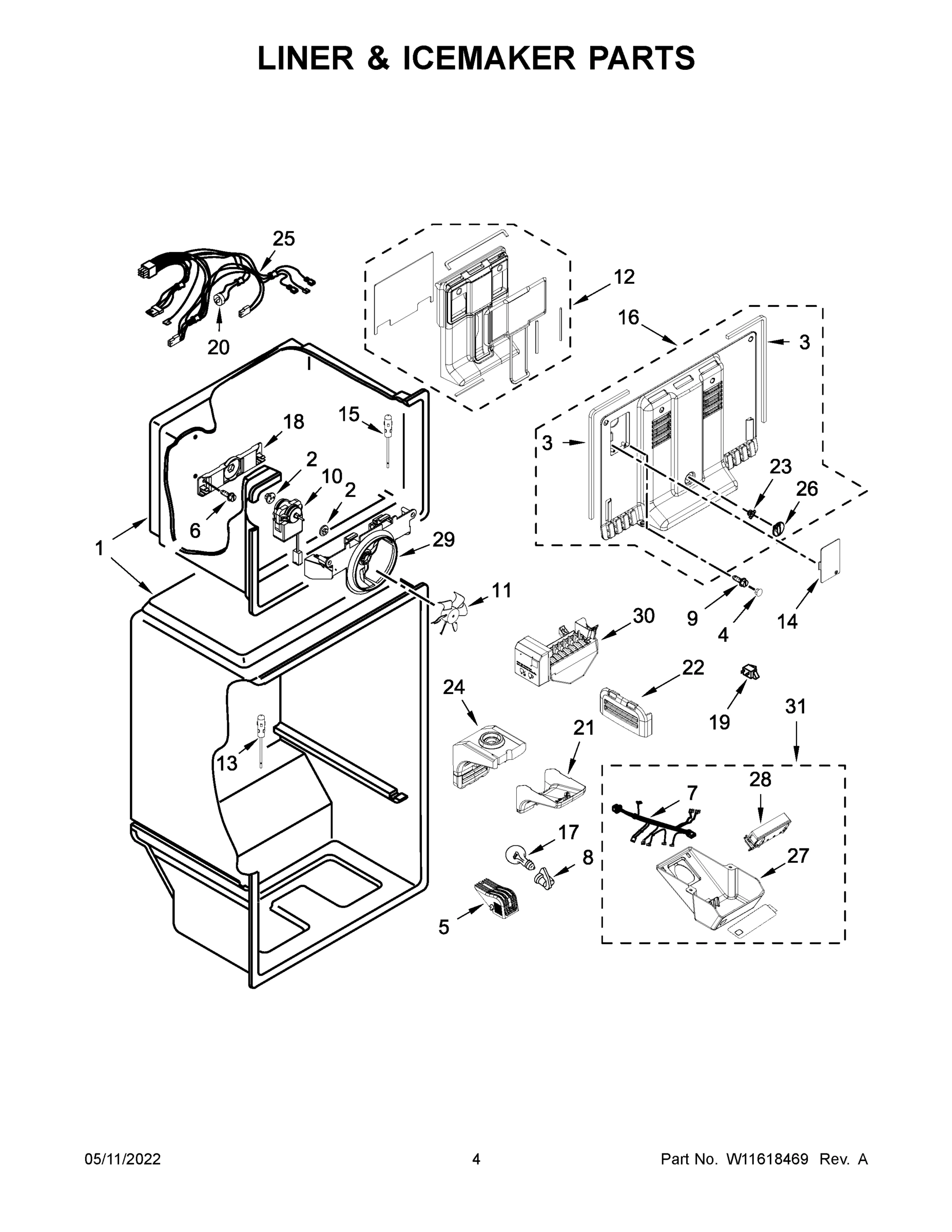 03 - LINER & ICEMAKER PARTS
