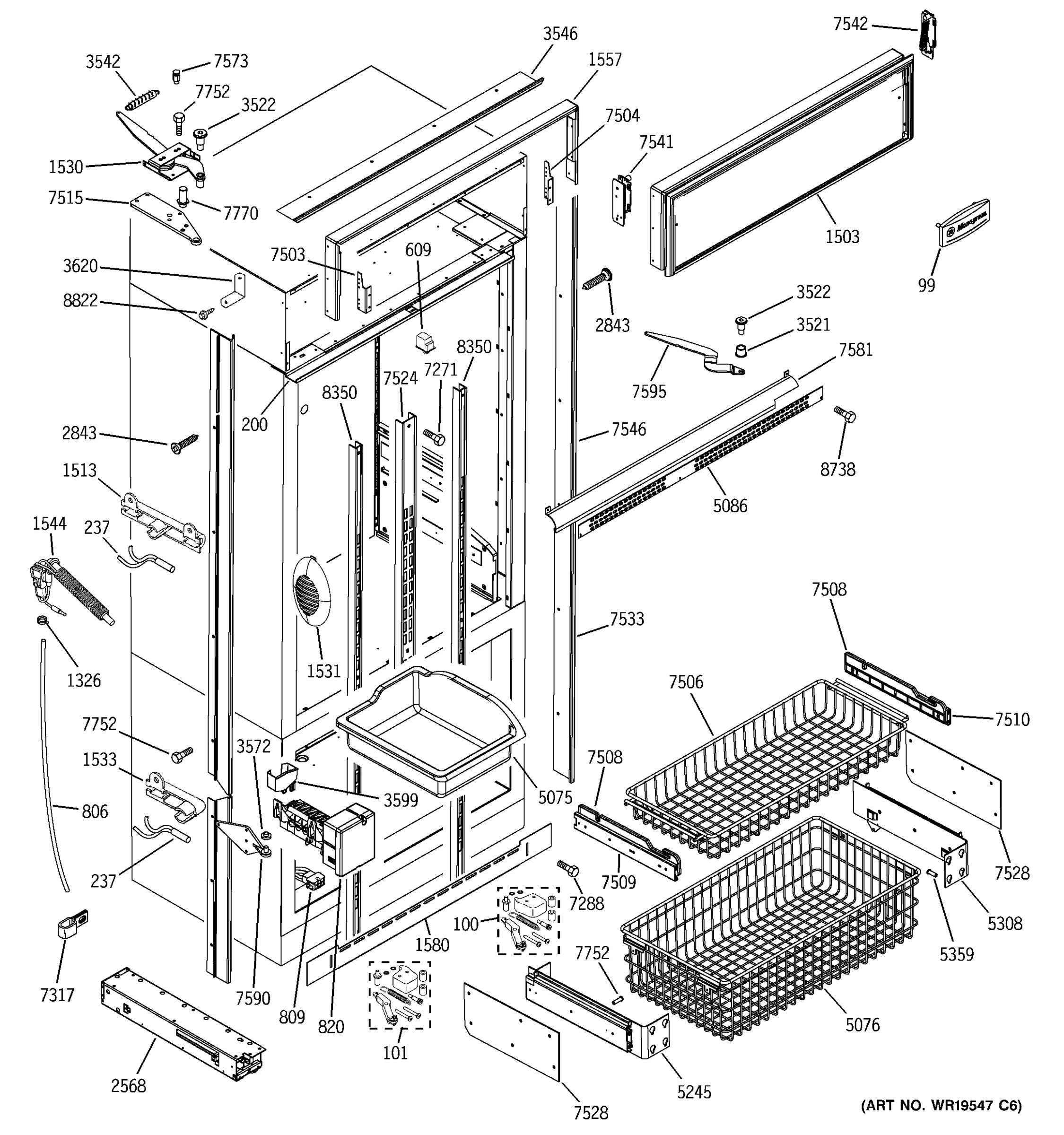 FREEZER SECTION, TRIM & COMPONENTS