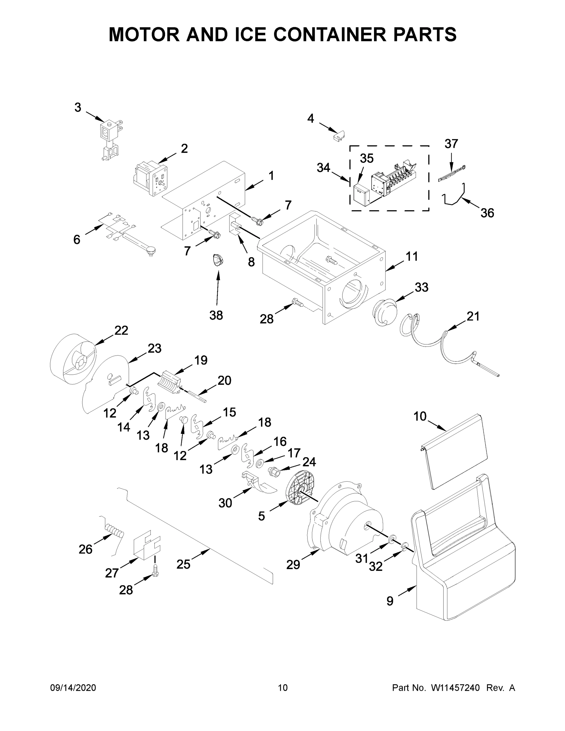 06 - MOTOR AND ICE CONTAINER PARTS