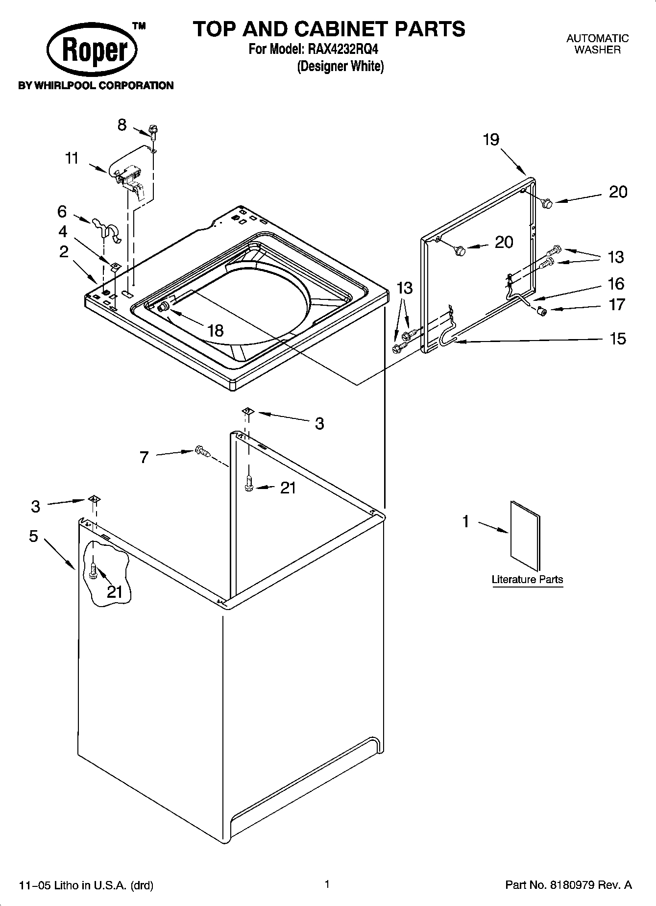 01 - TOP AND CABINET PARTS