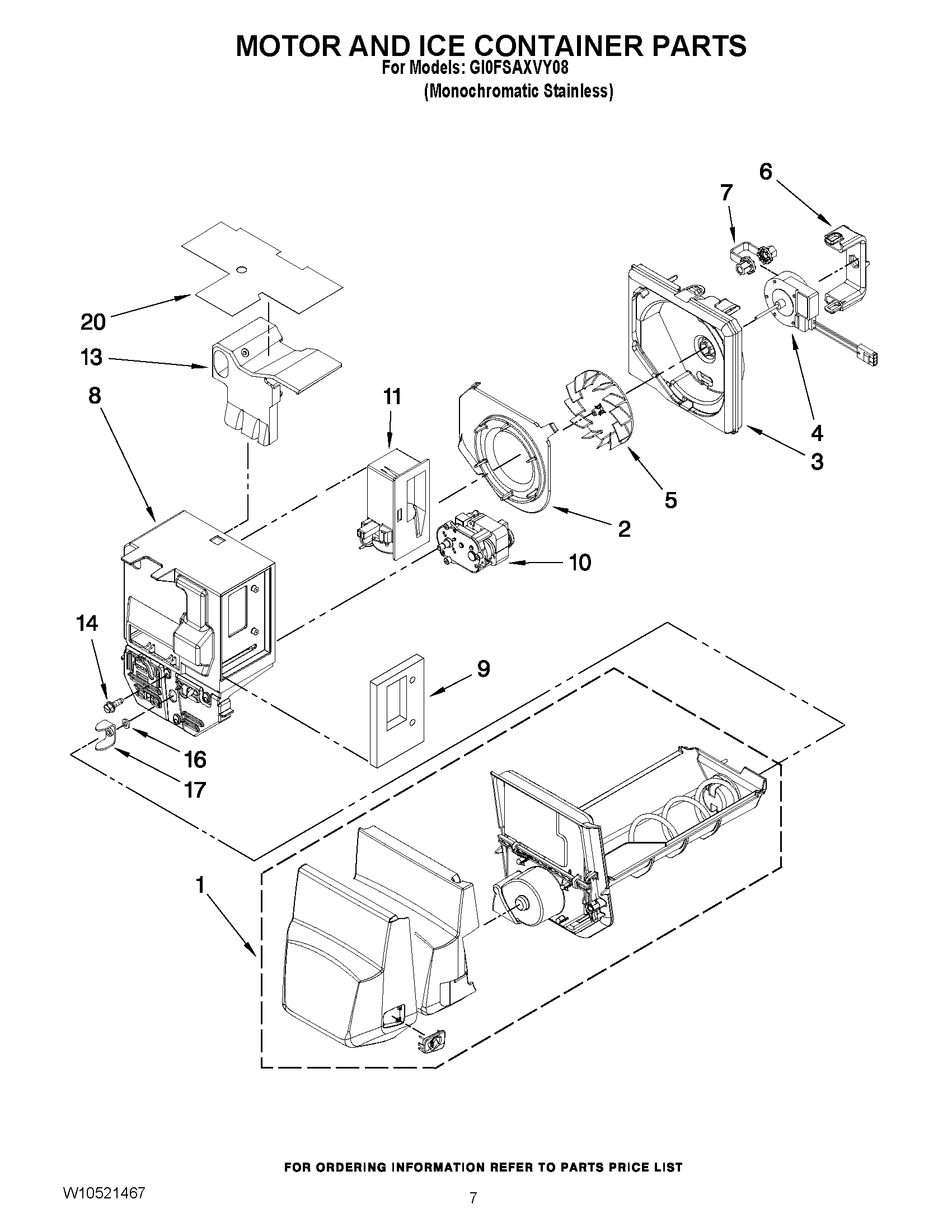 04 - MOTOR AND ICE CONTAINER PARTS