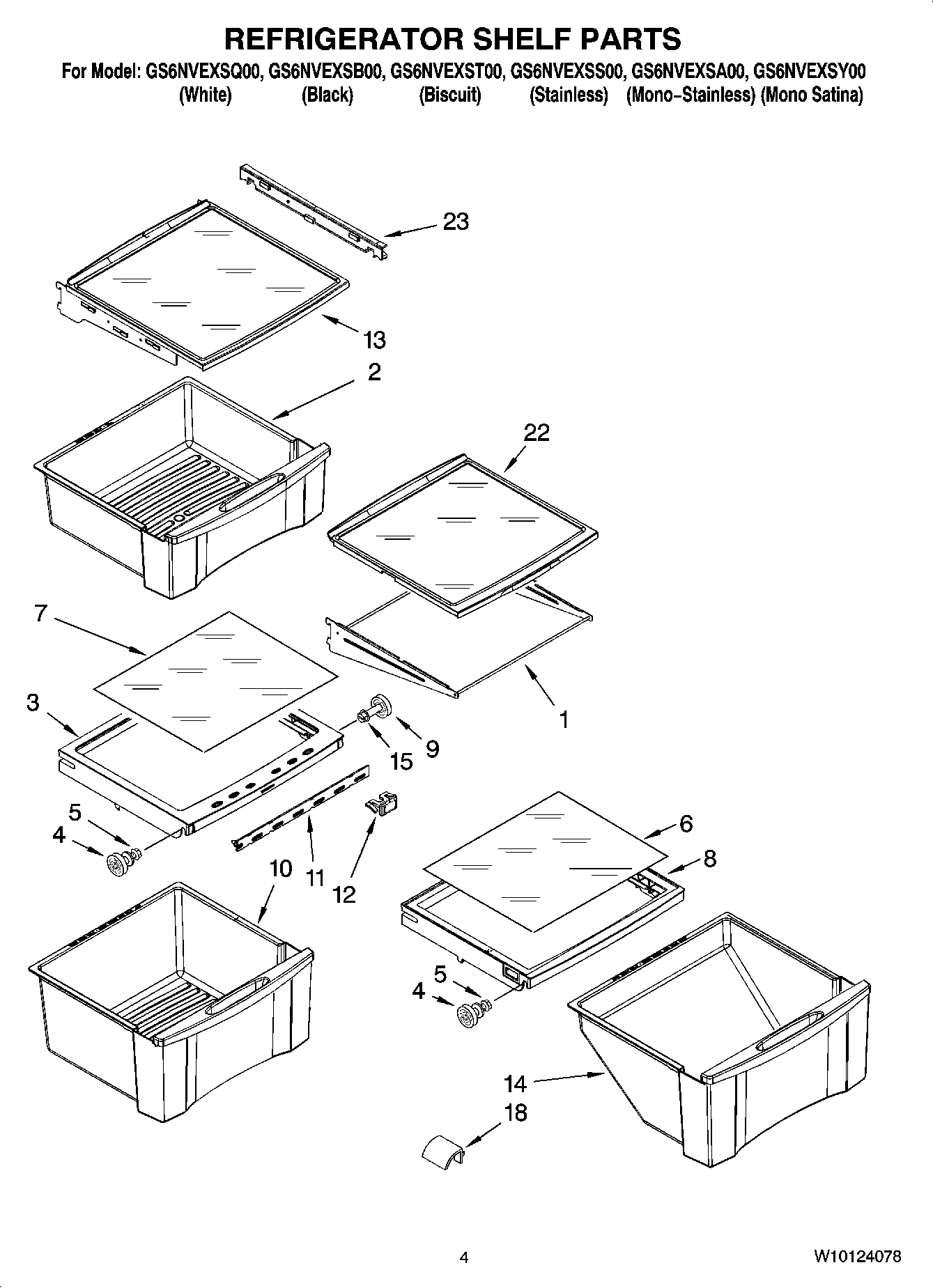 03 - REFRIGERATOR SHELF PARTS