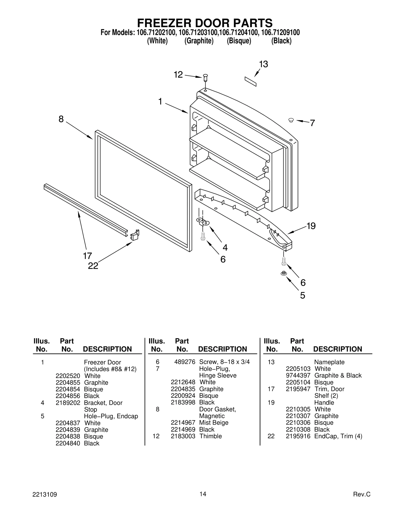 FREEZER DOOR PARTS