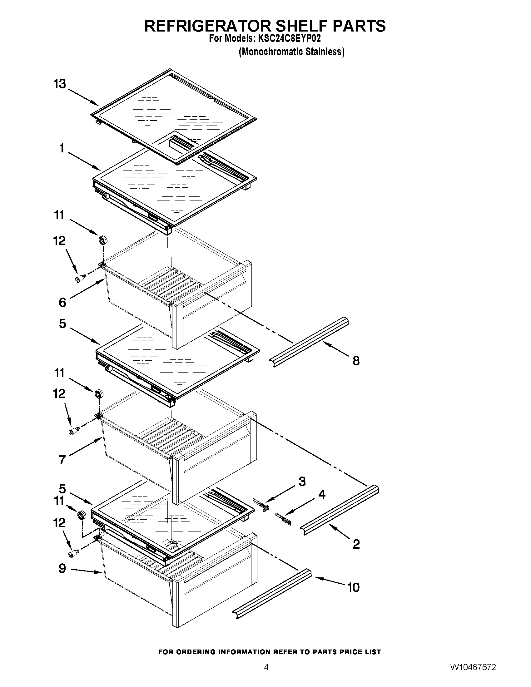 03 - REFRIGERATOR SHELF PARTS