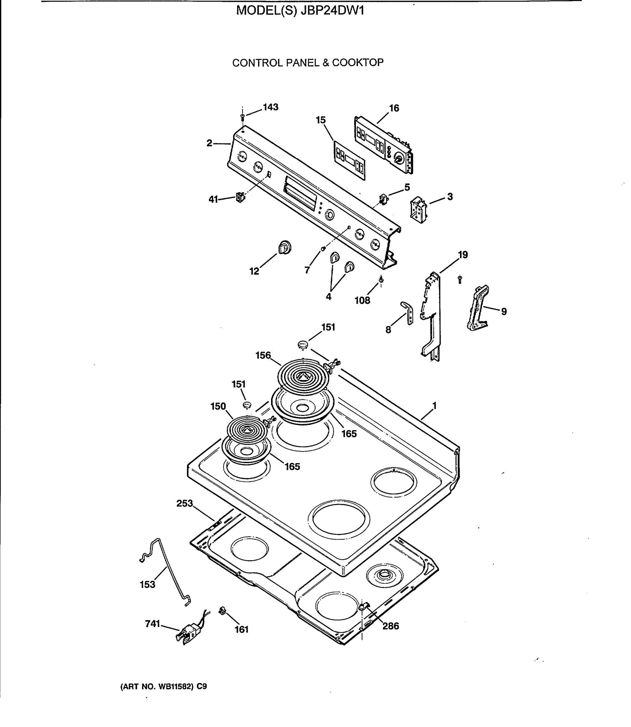 CONTROL PANEL & COOKTOP