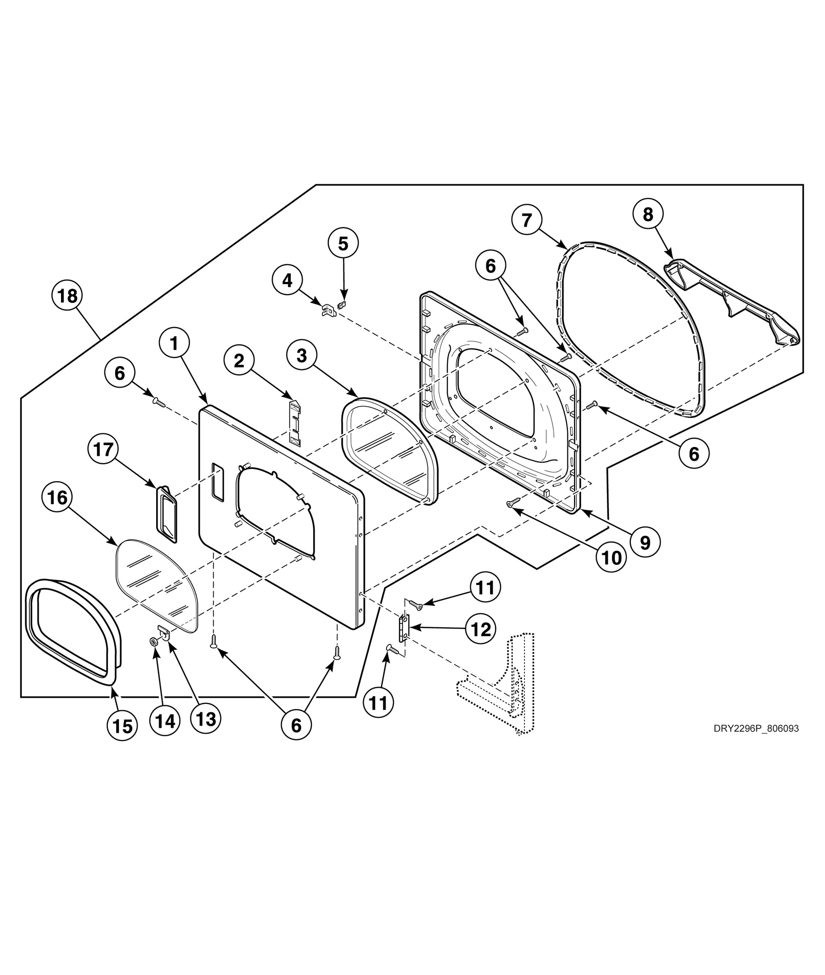Dryer Loading Door (Drawing 1 of 2)