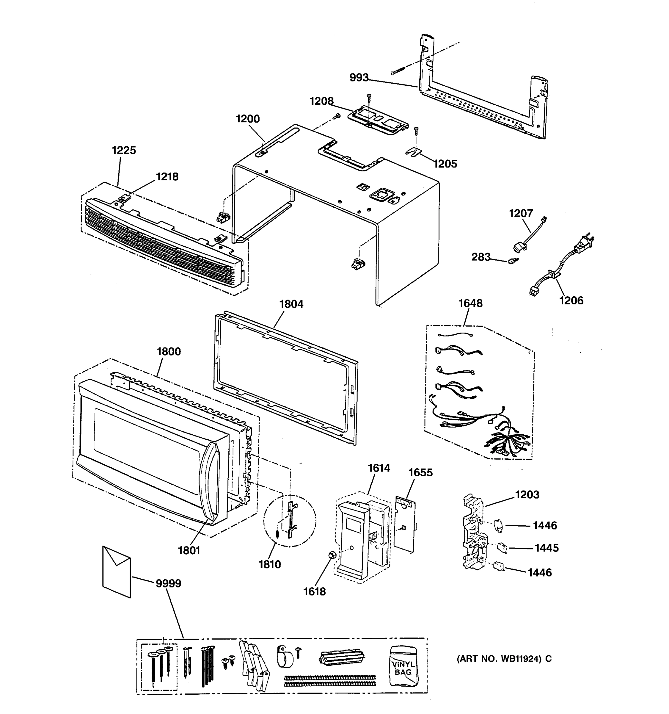 CONTROL PANEL, DOOR, GRILL & CASE