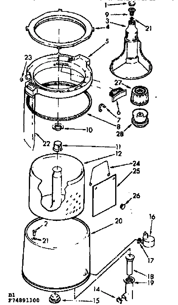 TUB AND BASKET ASSEMBLY