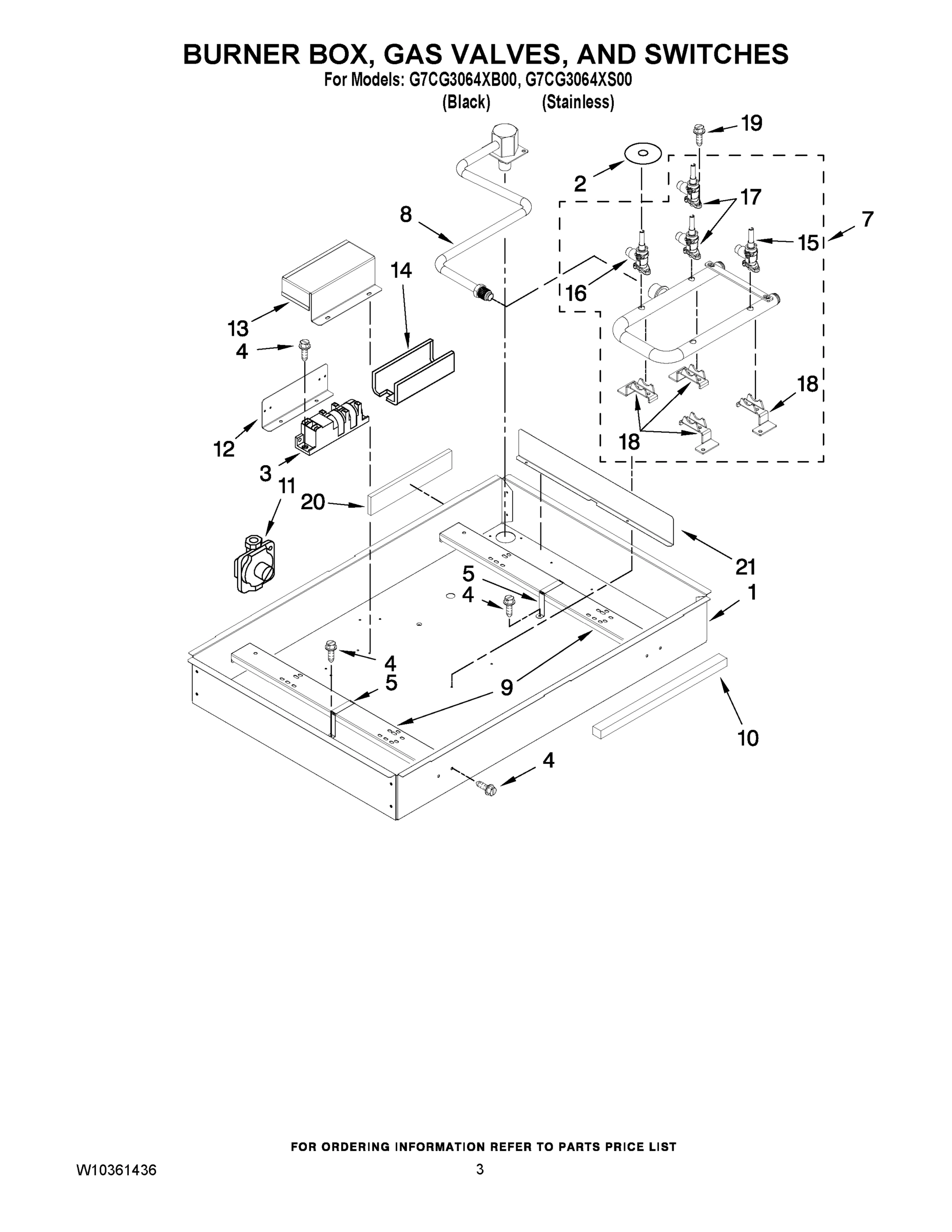 02 - BURNER BOX, GAS VALVES, AND SWITCHES