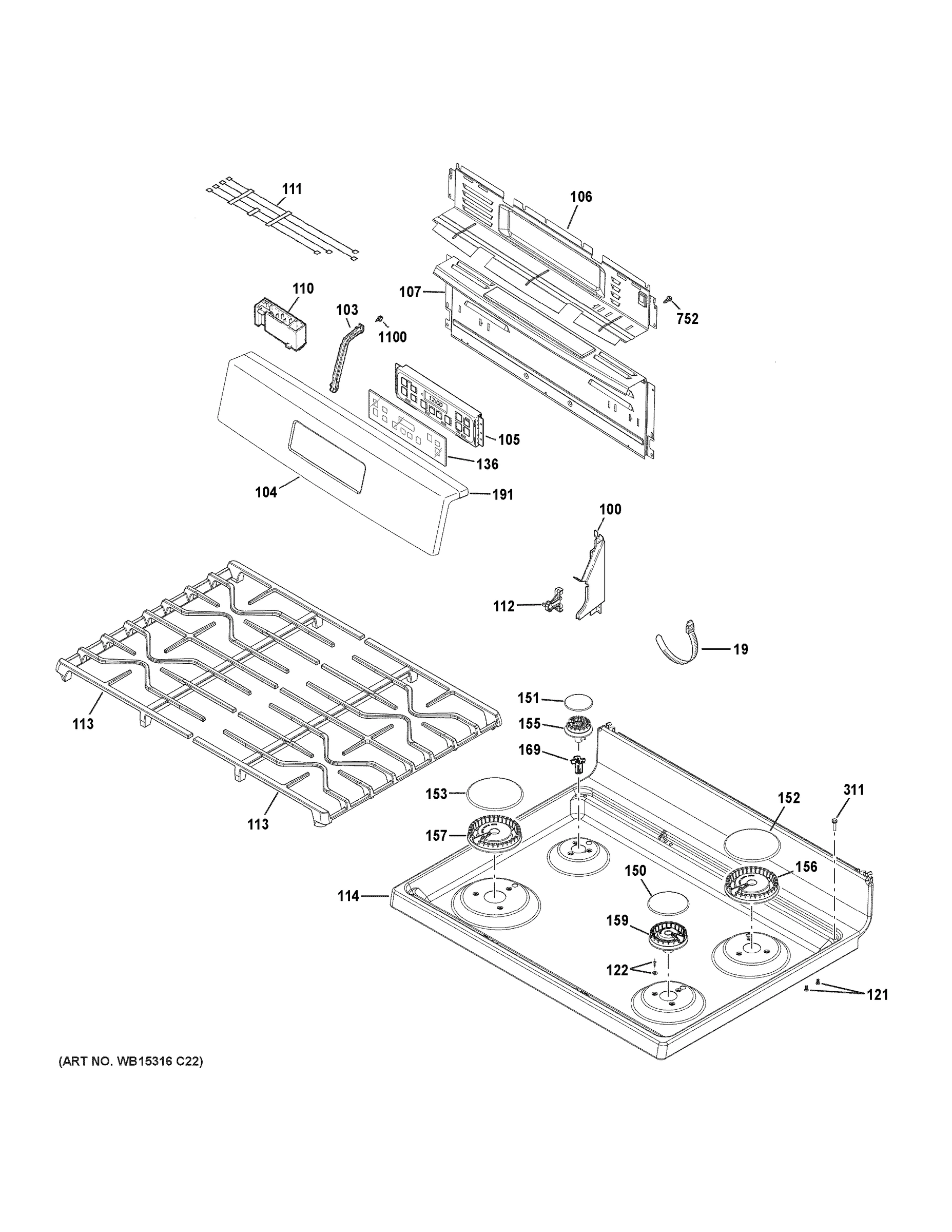 CONTROL PANEL & COOKTOP