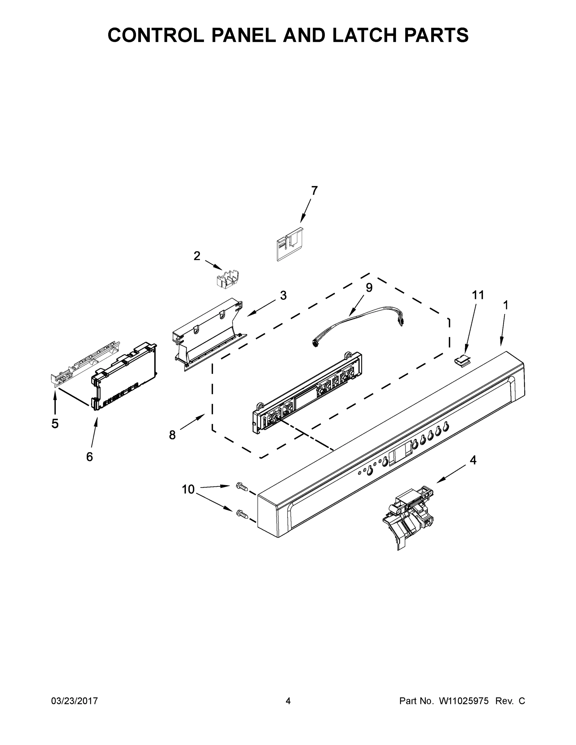 03 - CONTROL PANEL AND LATCH PARTS