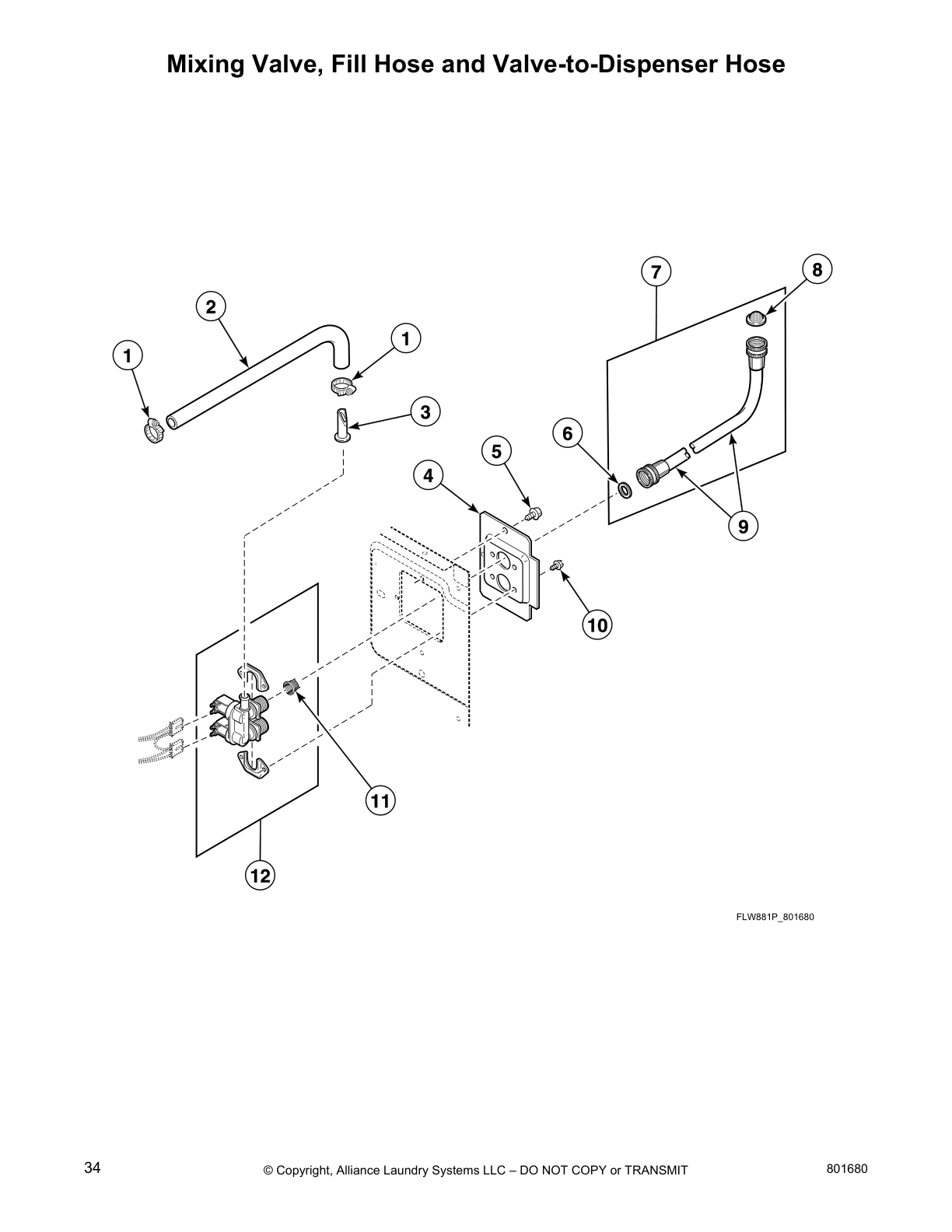 Mixing Valve, Fill Hose and Valve-to-Dispenser Hose