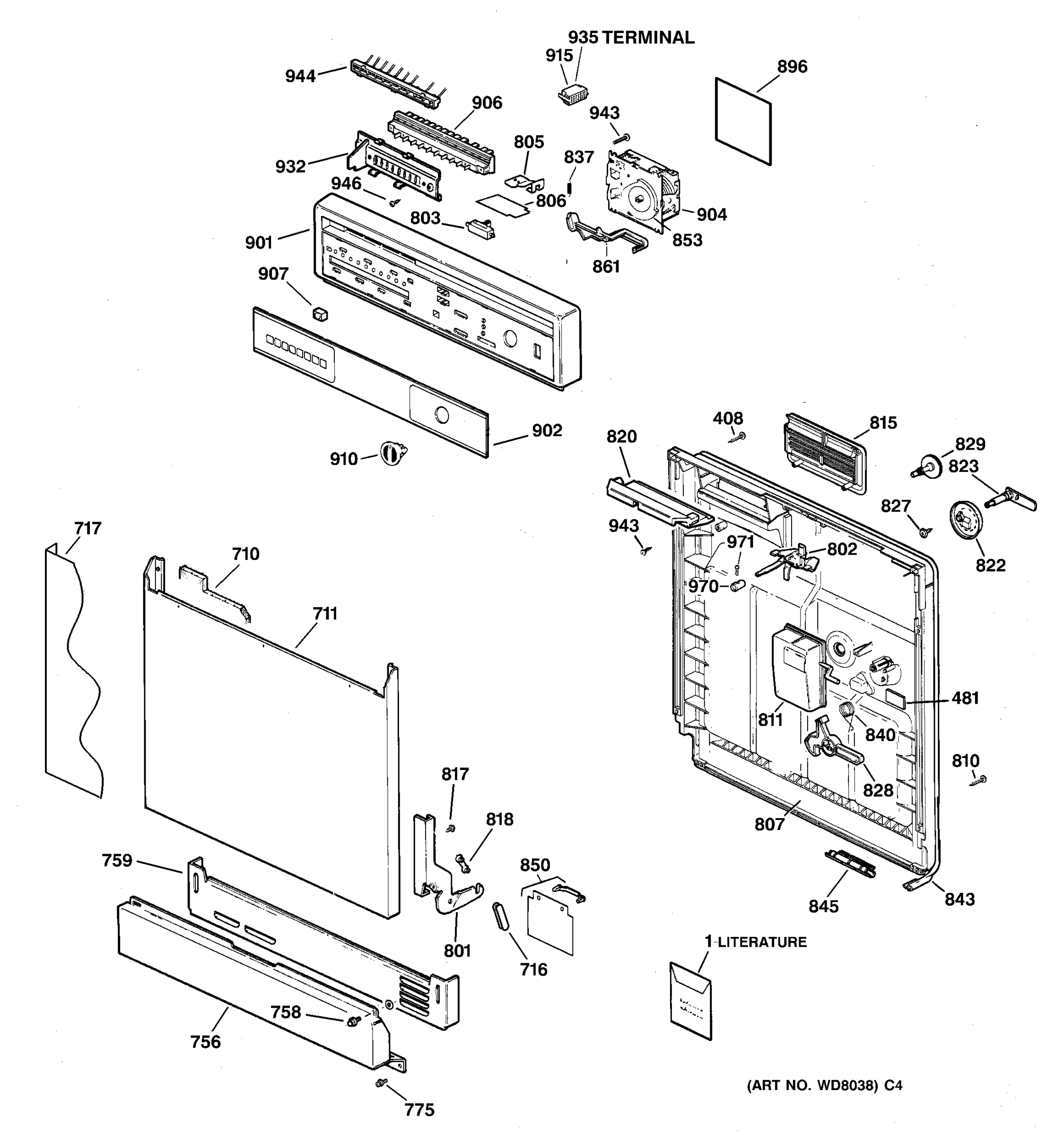 ESCUTCHEON & DOOR ASSEMBLY