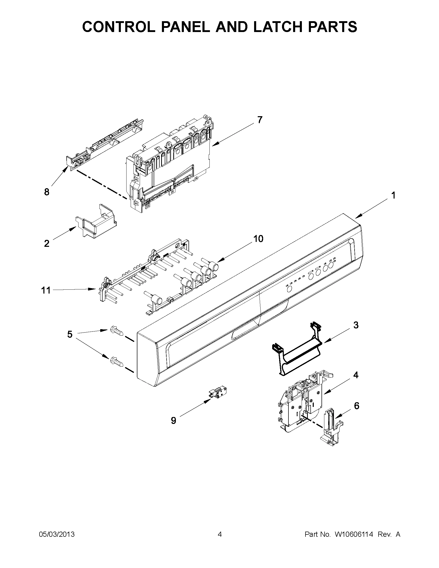02 - CONTROL PANEL AND LATCH PARTS