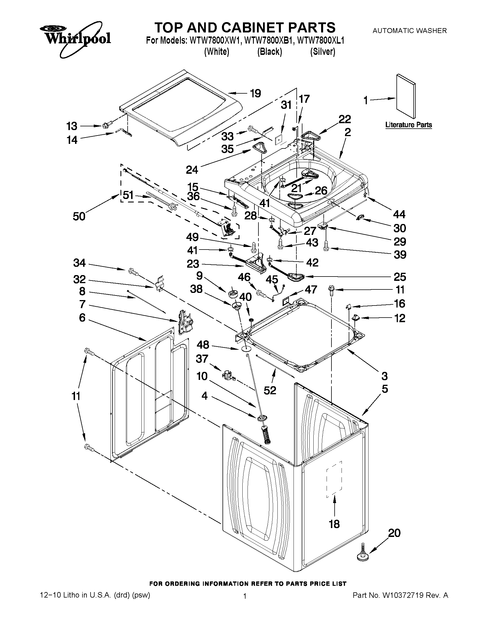 01 - TOP AND CABINET PARTS