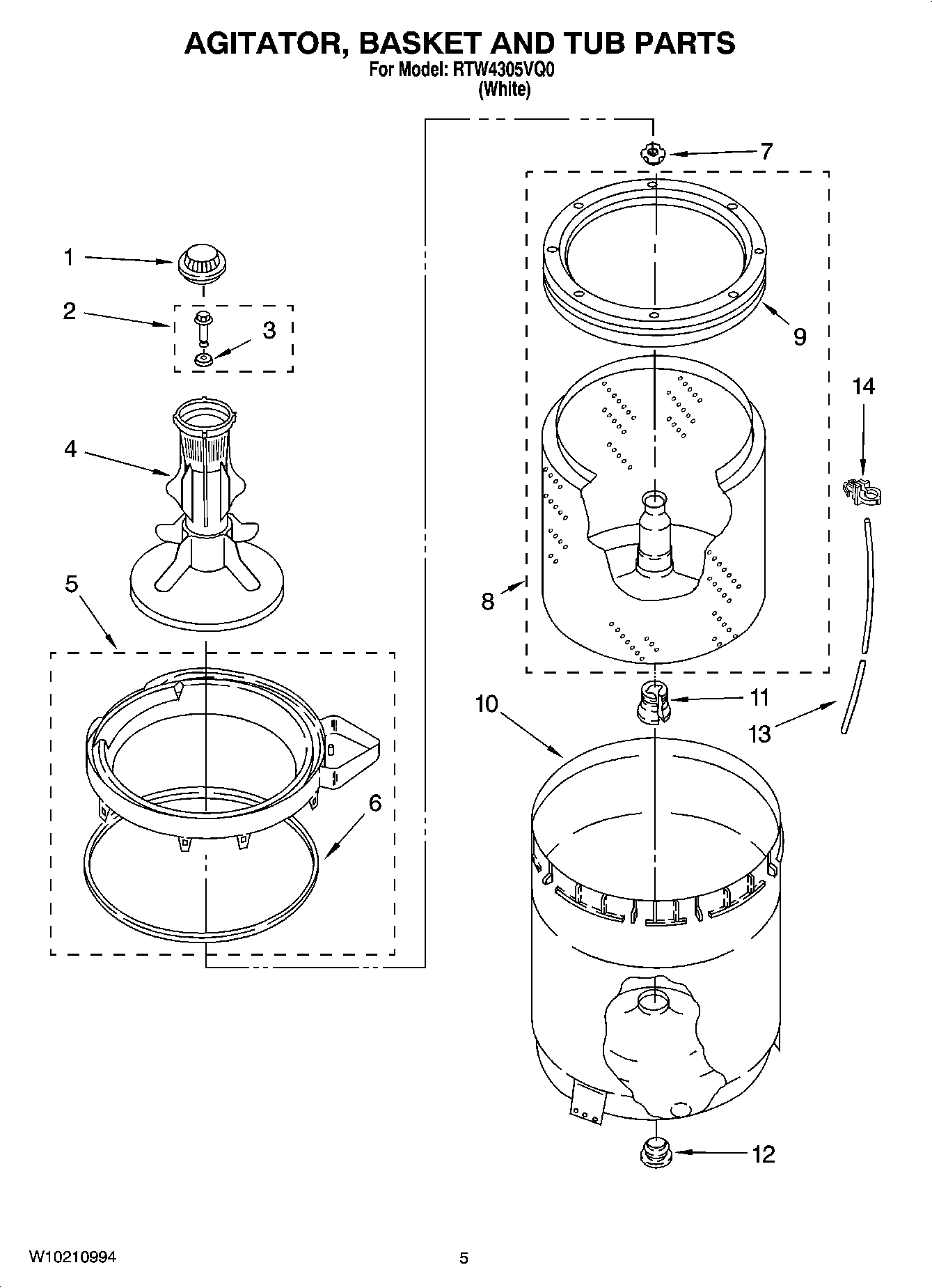 03 - AGITATOR, BASKET AND TUB PARTS