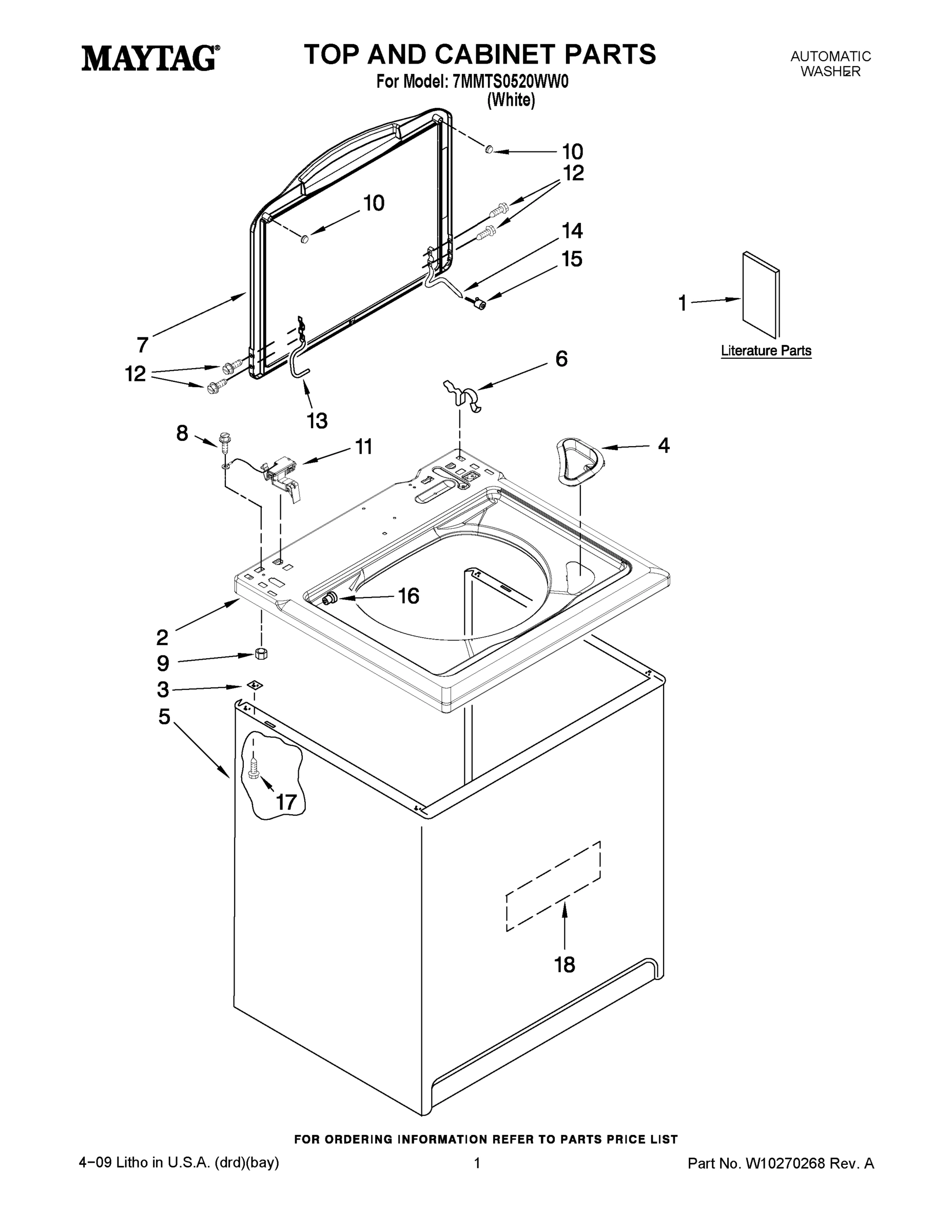 01 - TOP AND CABINET PARTS