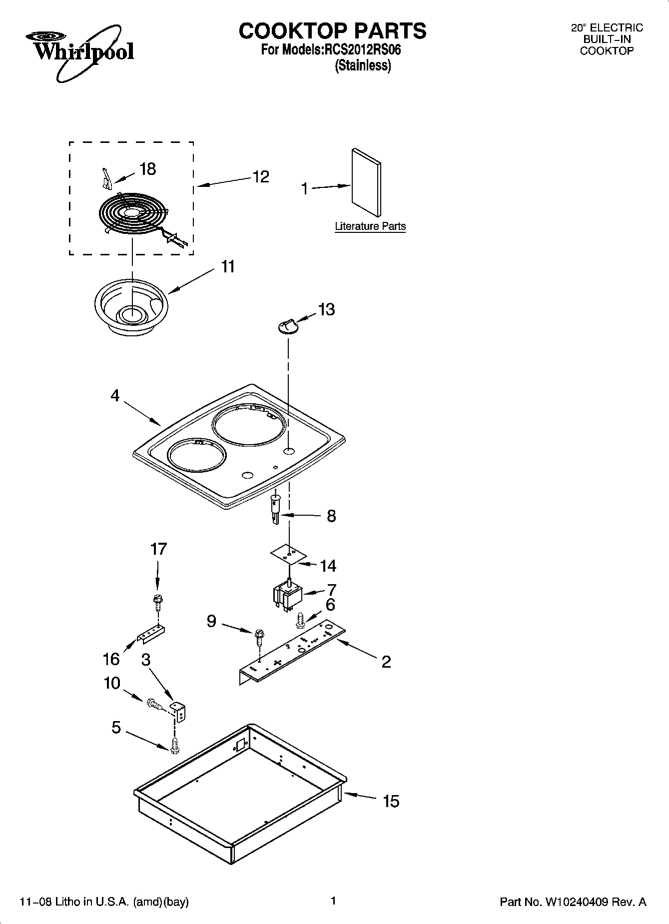 01 - COOKTOP PARTS, OPTIONAL PARTS (NOT INCLUDED)