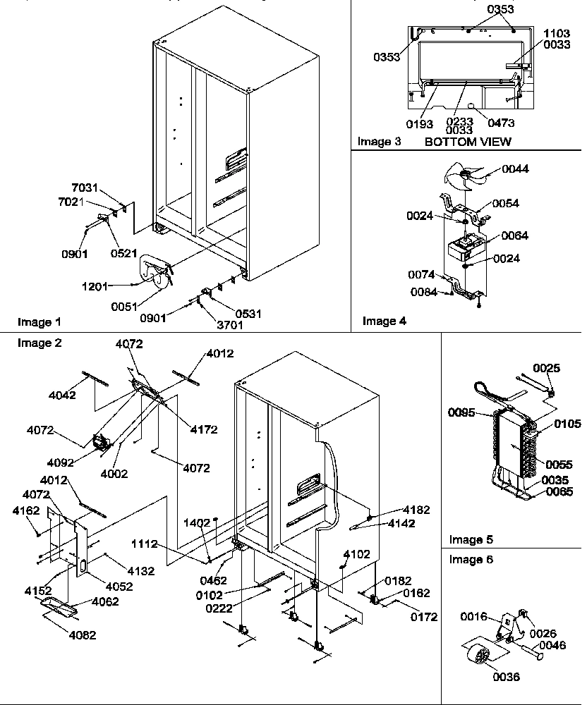 04 - DRAIN SYSTEM, ROLLERS, AND EVAP ASSY