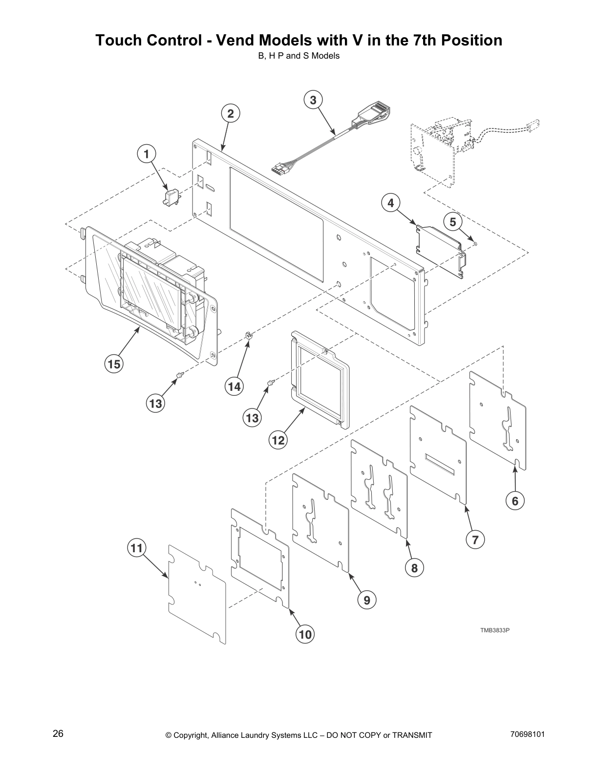 Touch Control - Vend Models with V in the 7th Position