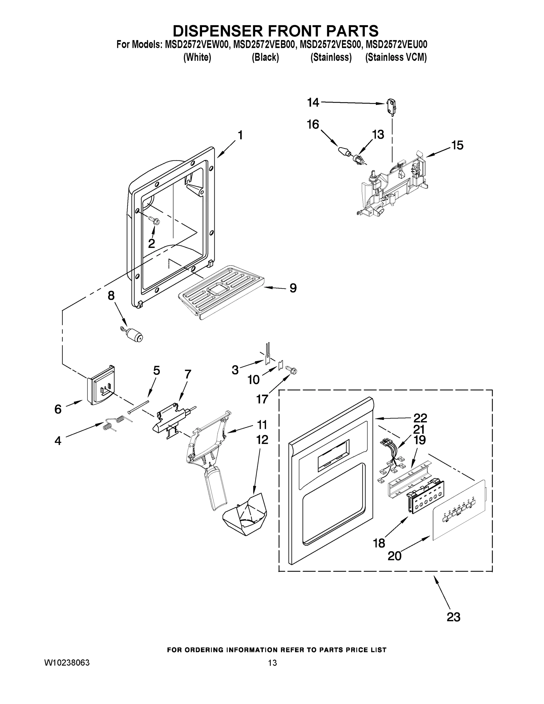 08 - DISPENSER FRONT PARTS