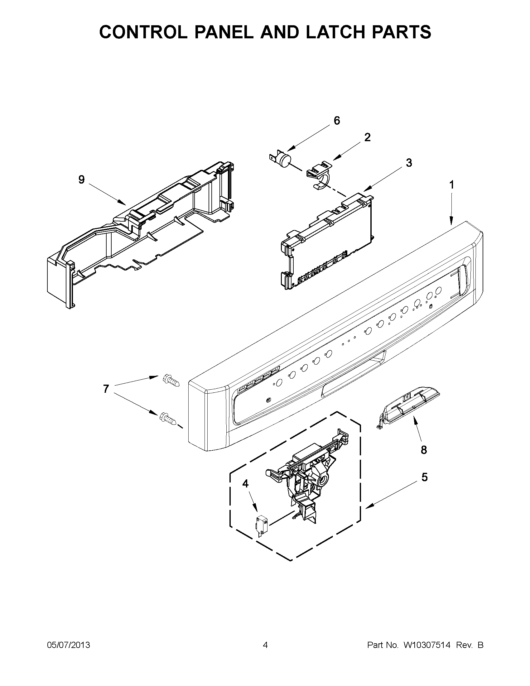 02 - CONTROL PANEL AND LATCH PARTS