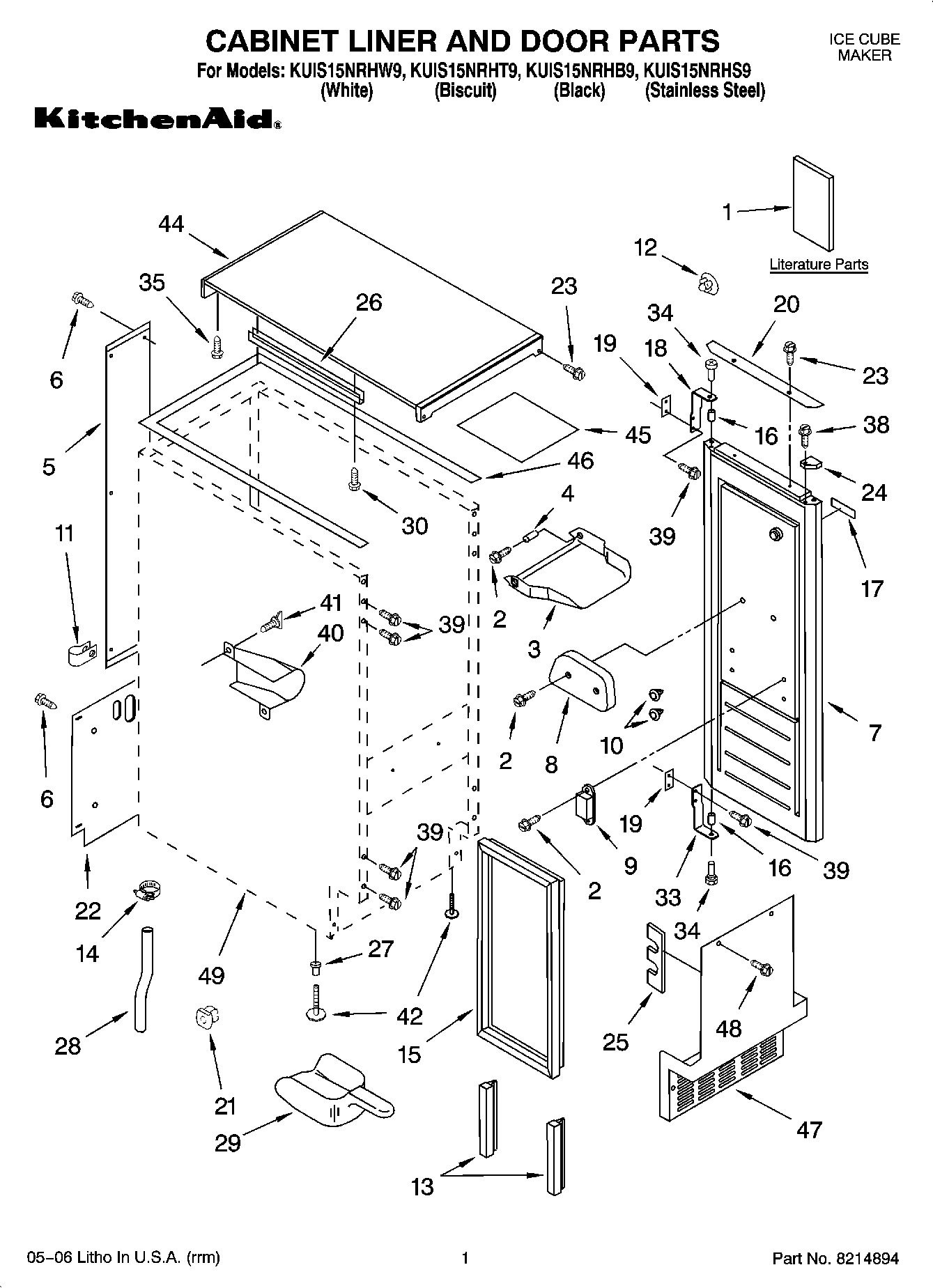 01 - CABINET LINER AND DOOR PARTS