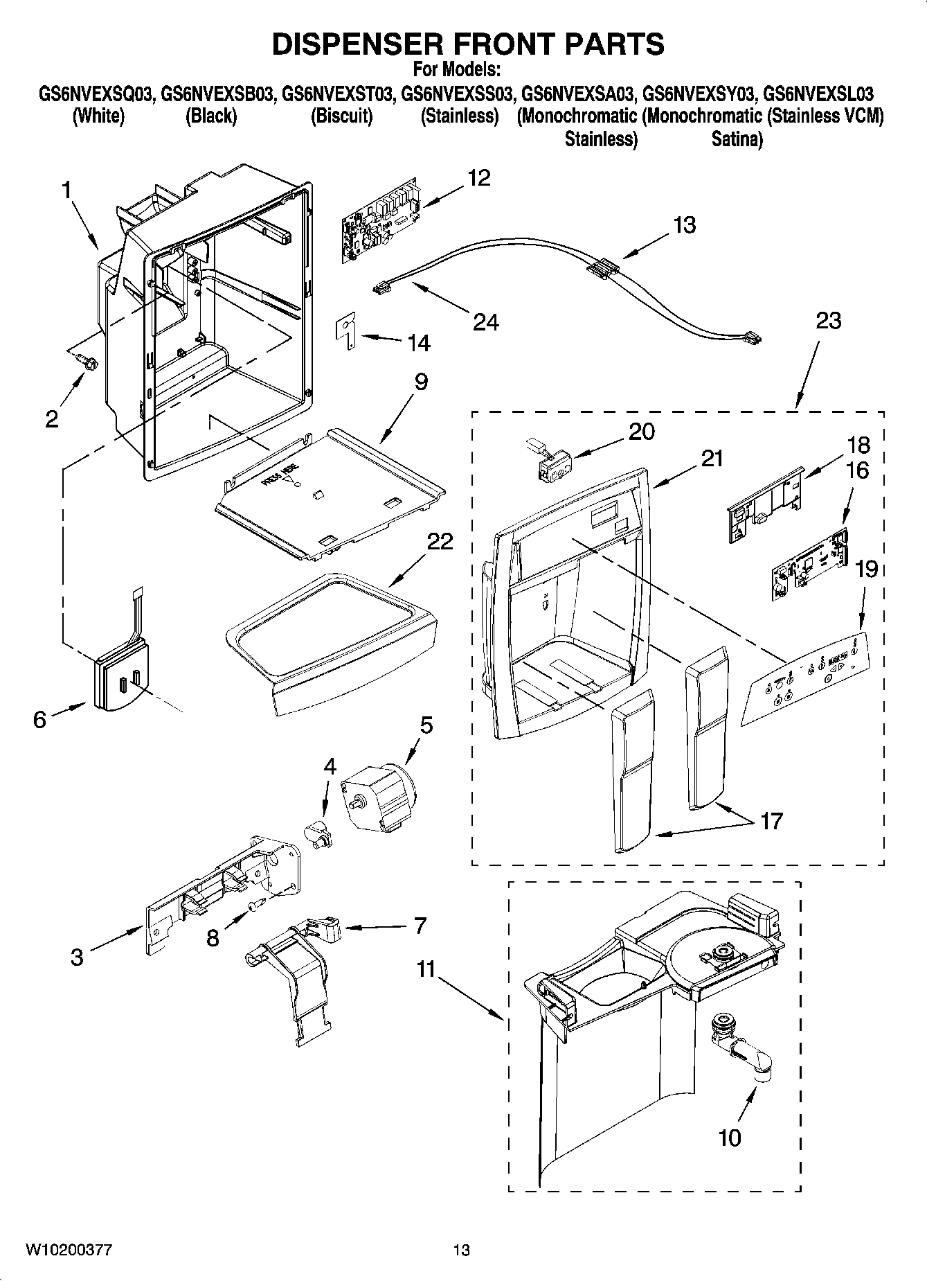 08 - DISPENSER FRONT PARTS
