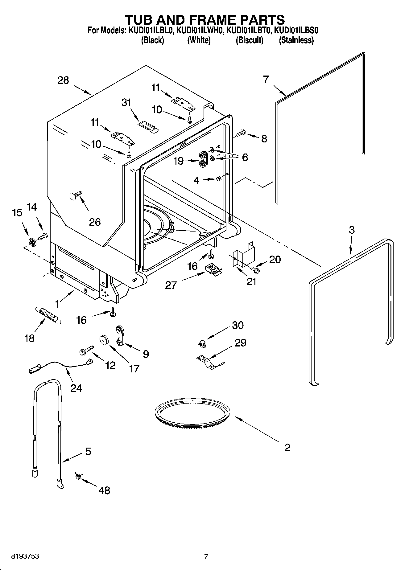 07 - TUB AND FRAME PARTS