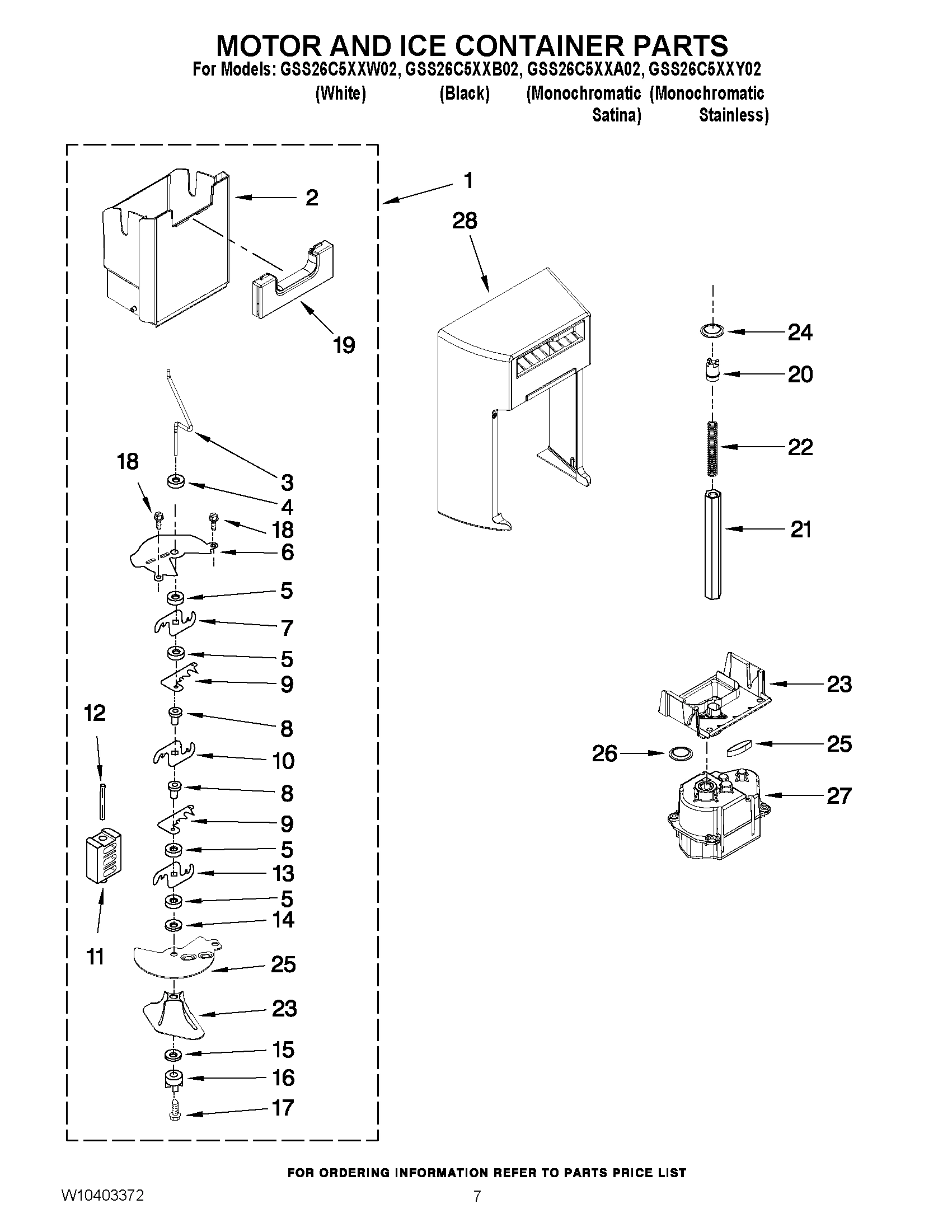 05 - MOTOR AND ICE CONTAINER PARTS