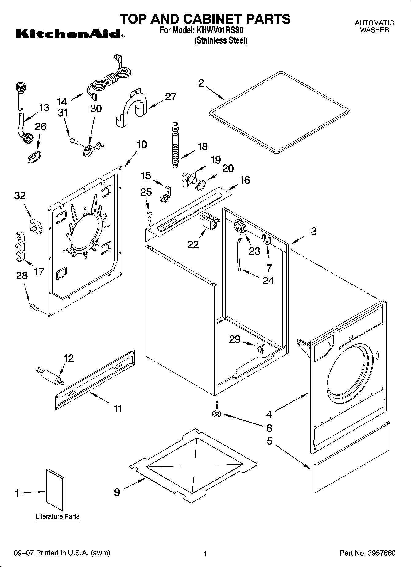 01 - TOP AND CABINET PARTS