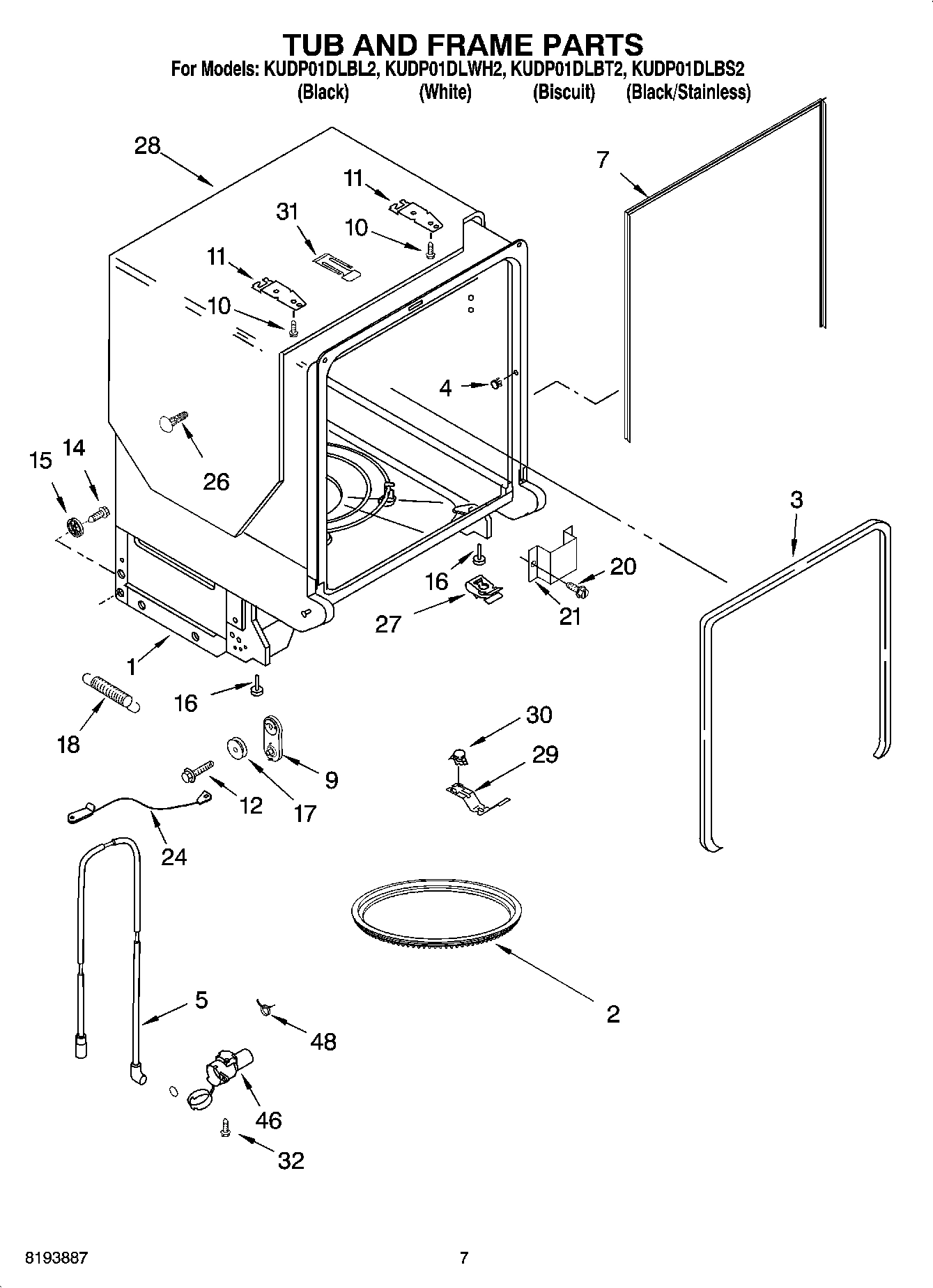 07 - TUB AND FRAME PARTS